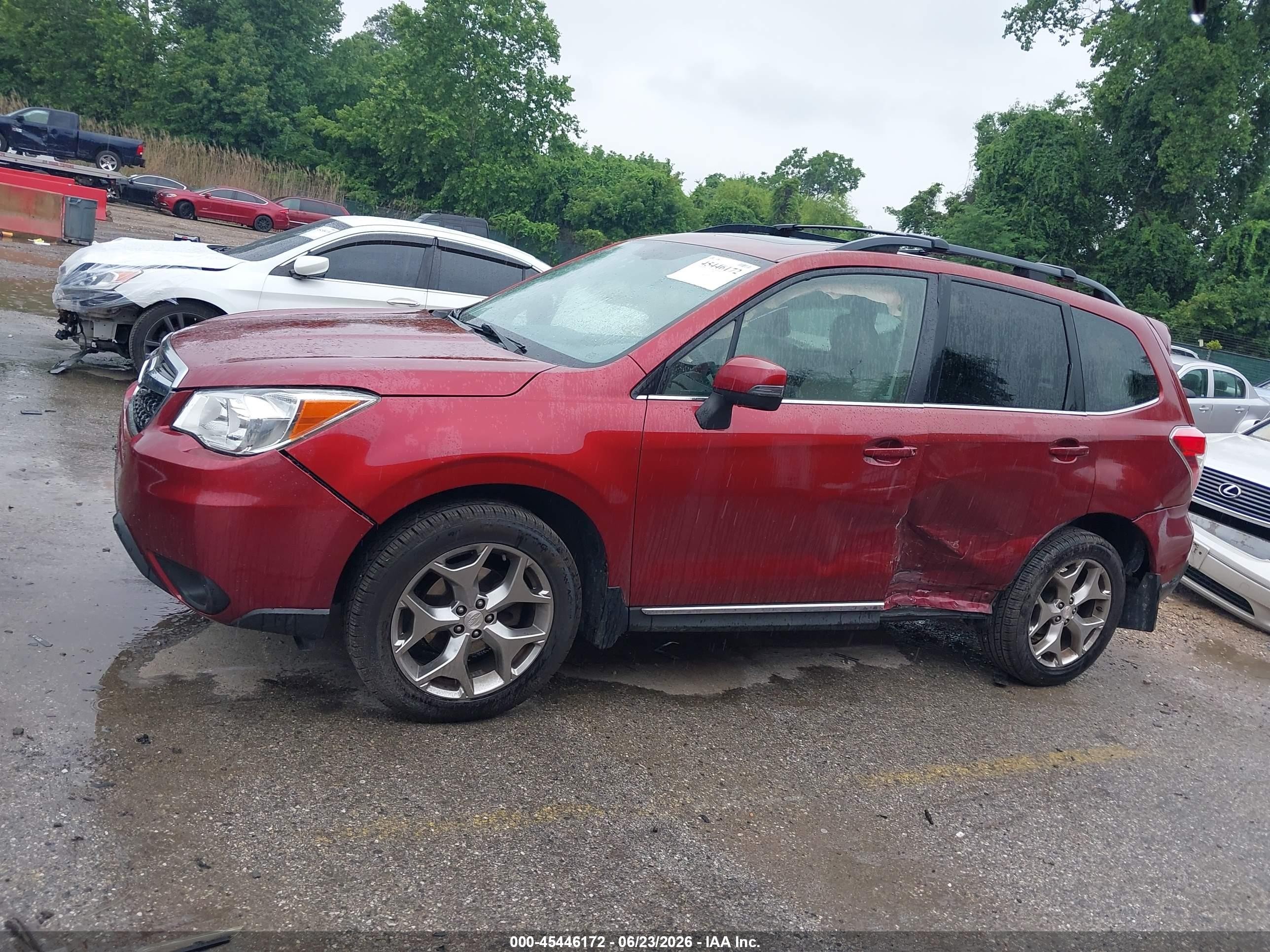 2015 Subaru Forester 2.5i Touring Бордовый vin: JF2SJAUC8FH401369