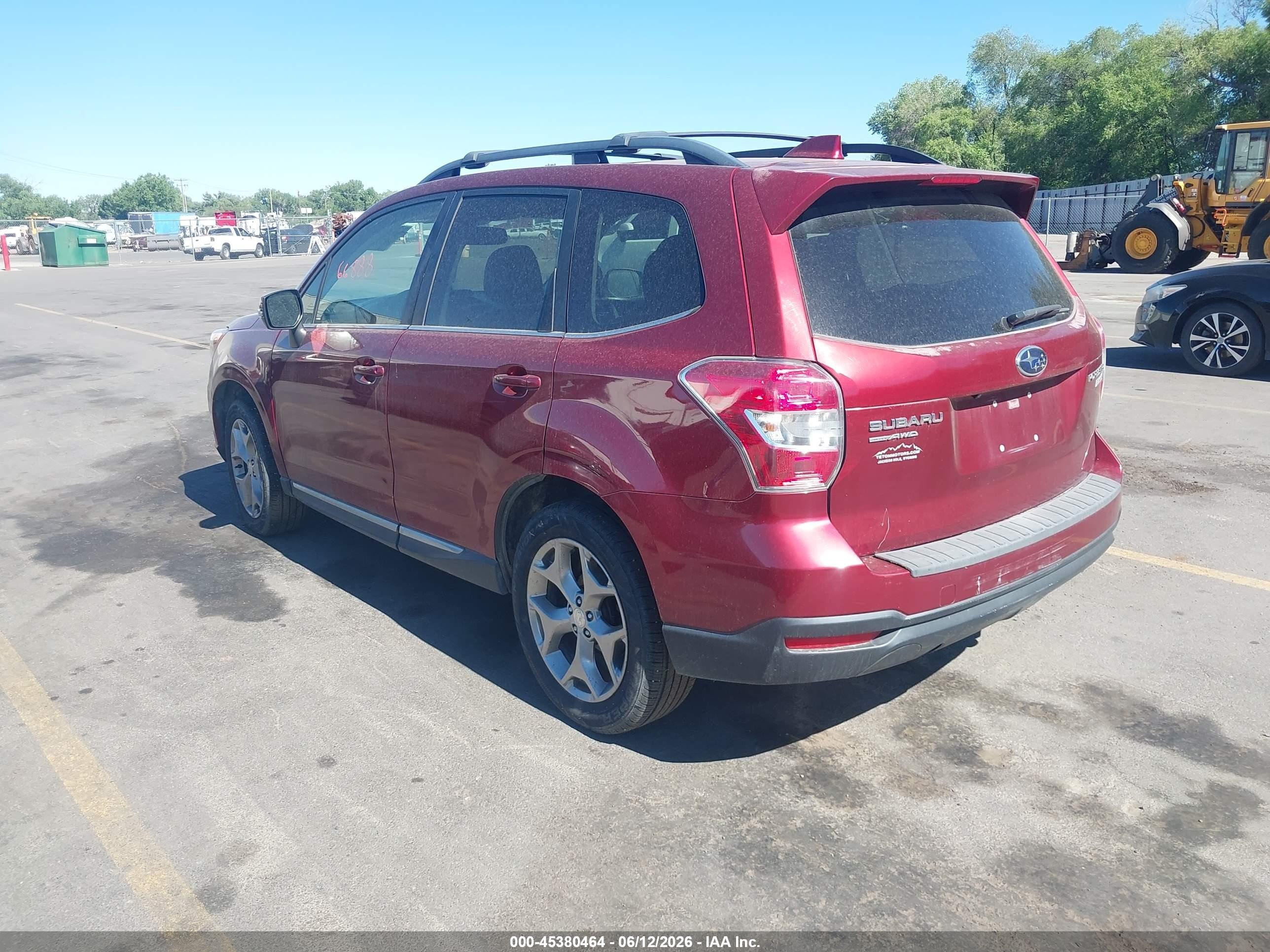 2016 Subaru Forester 2.5i Touring Maroon vin: JF2SJAVC0GH496395