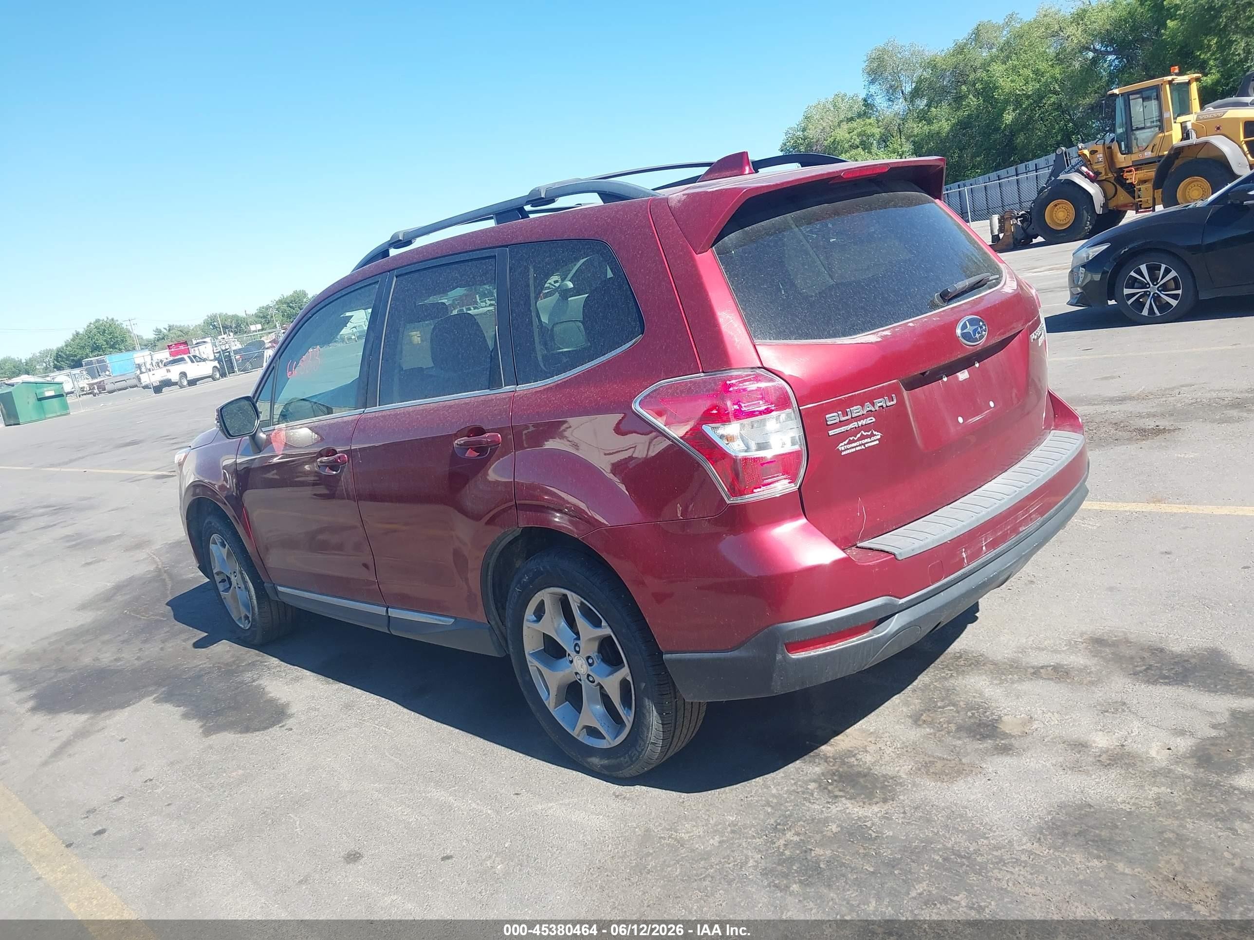 2016 Subaru Forester 2.5i Touring Maroon vin: JF2SJAVC0GH496395