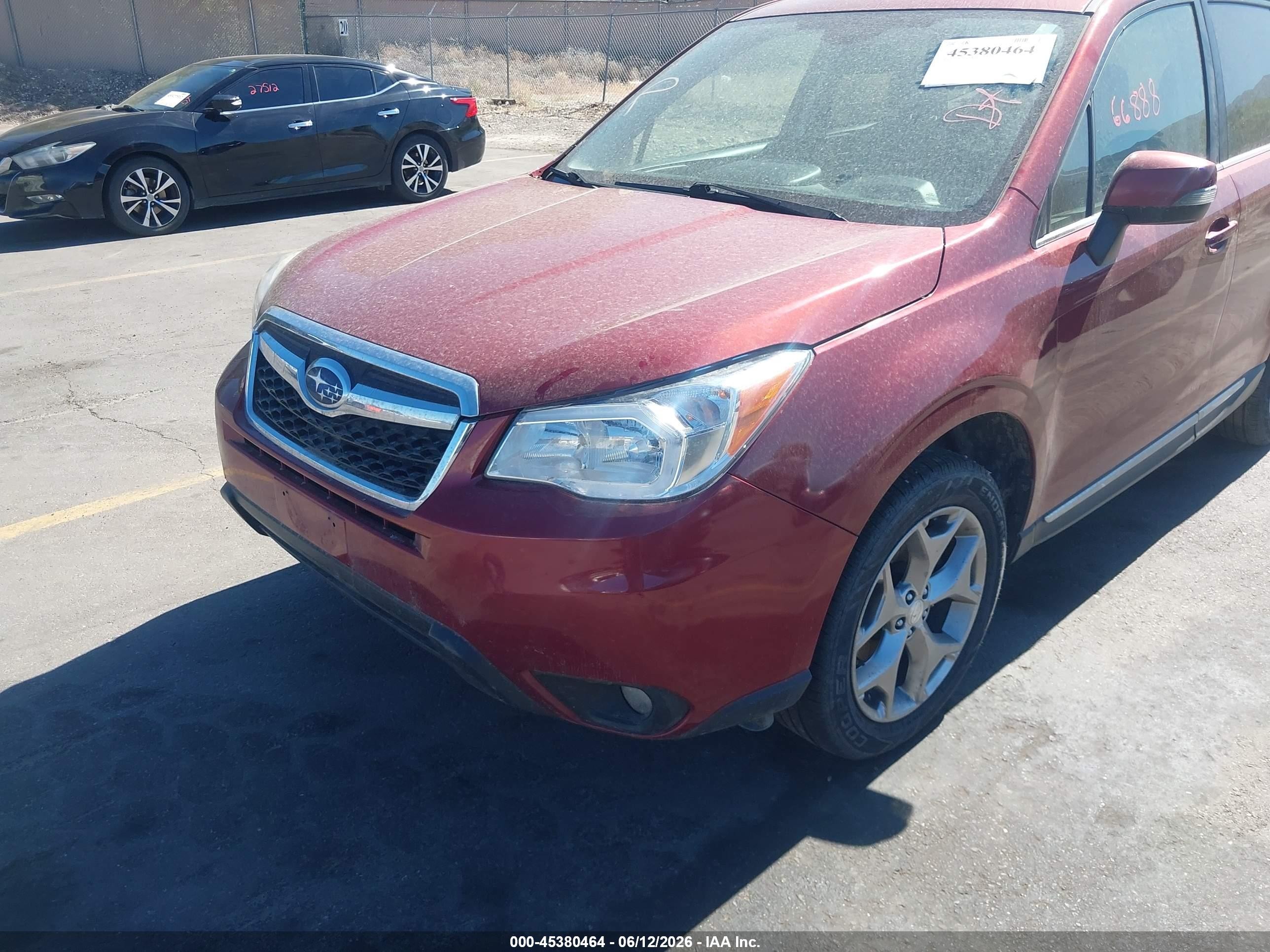 2016 Subaru Forester 2.5i Touring Maroon vin: JF2SJAVC0GH496395
