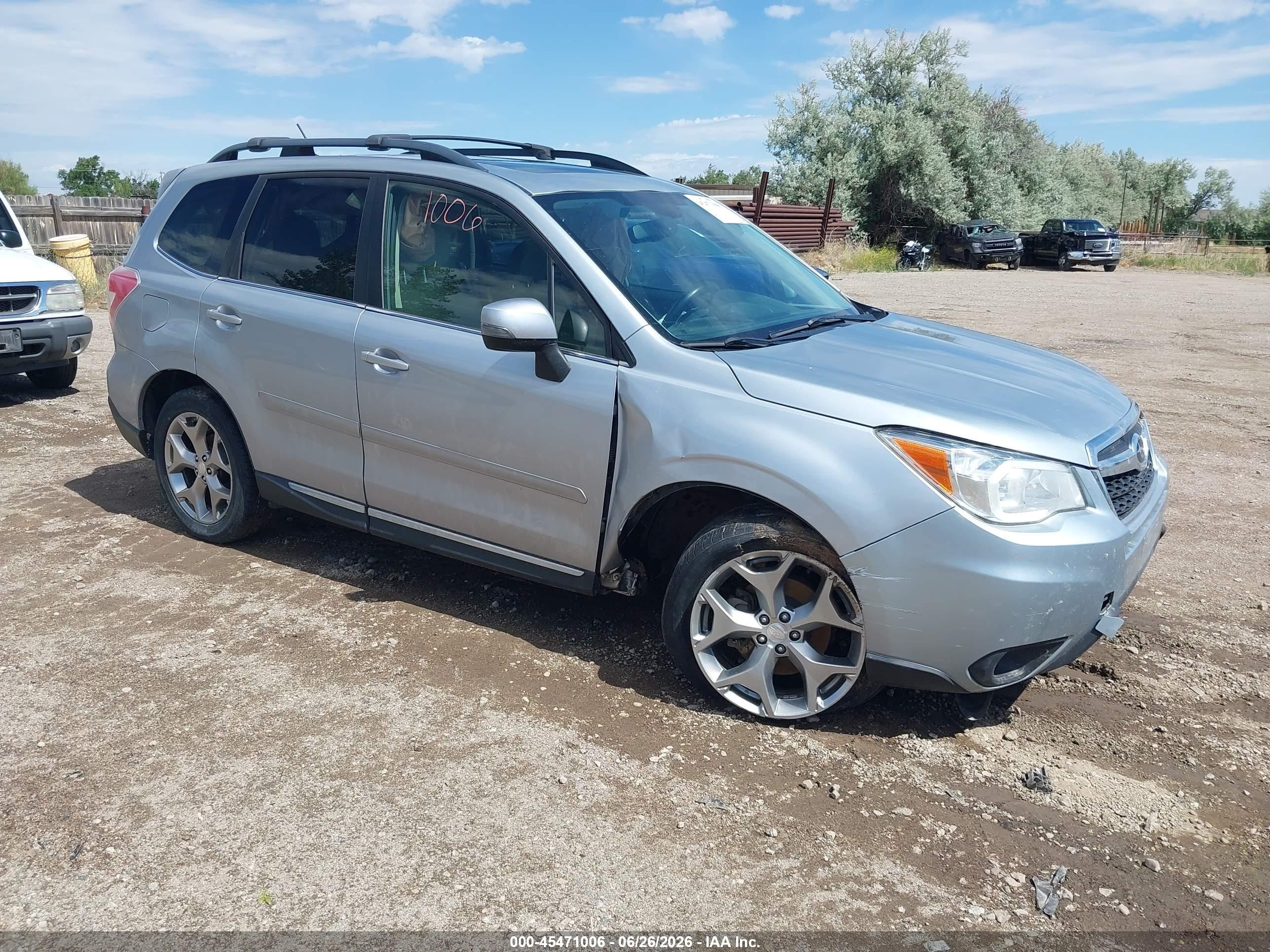 2015 Subaru Forester 2.5i Touring Silver vin: JF2SJAWC0FH553126