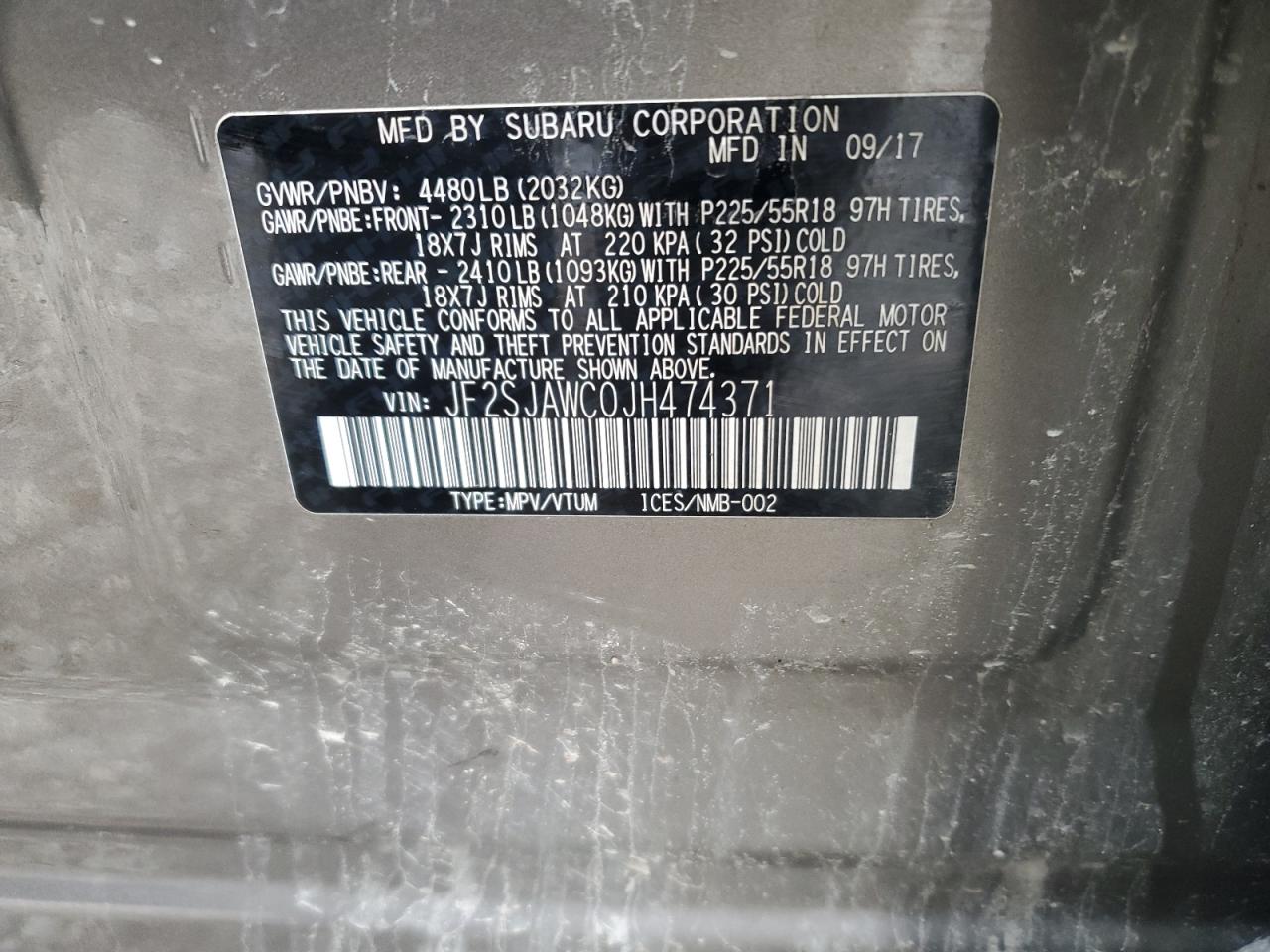 2018 Subaru Forester 2.5i Touring Brown vin: JF2SJAWC0JH474371