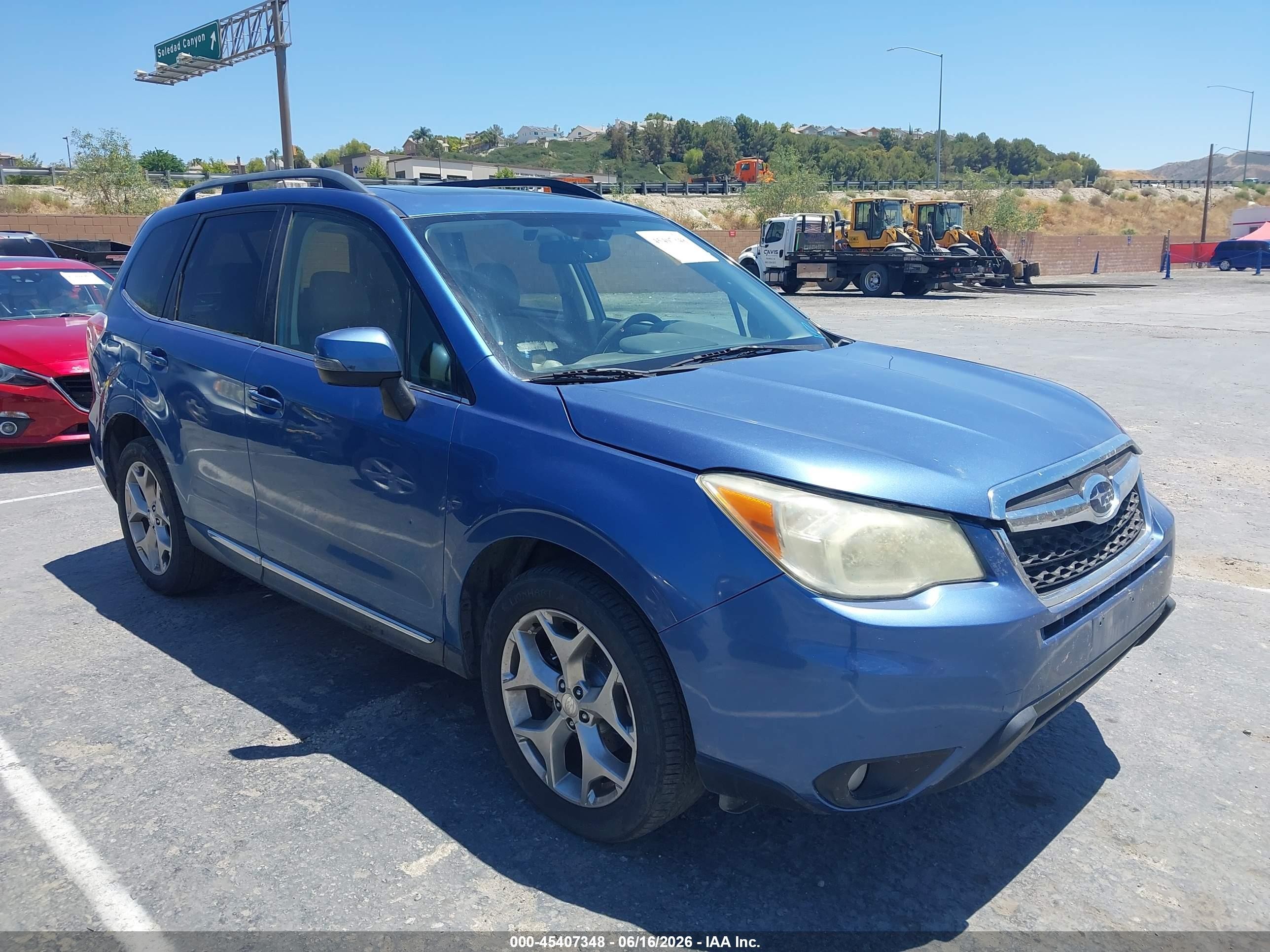 2015 Subaru Forester 2.5i Touring Blue vin: JF2SJAWC1FH548615