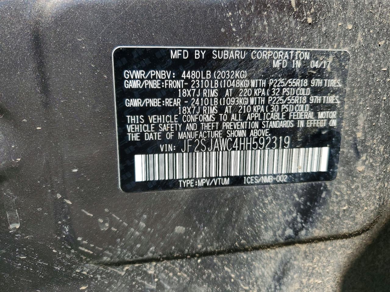 2017 Subaru Forester 2.5i Touring Brown vin: JF2SJAWC4HH592319