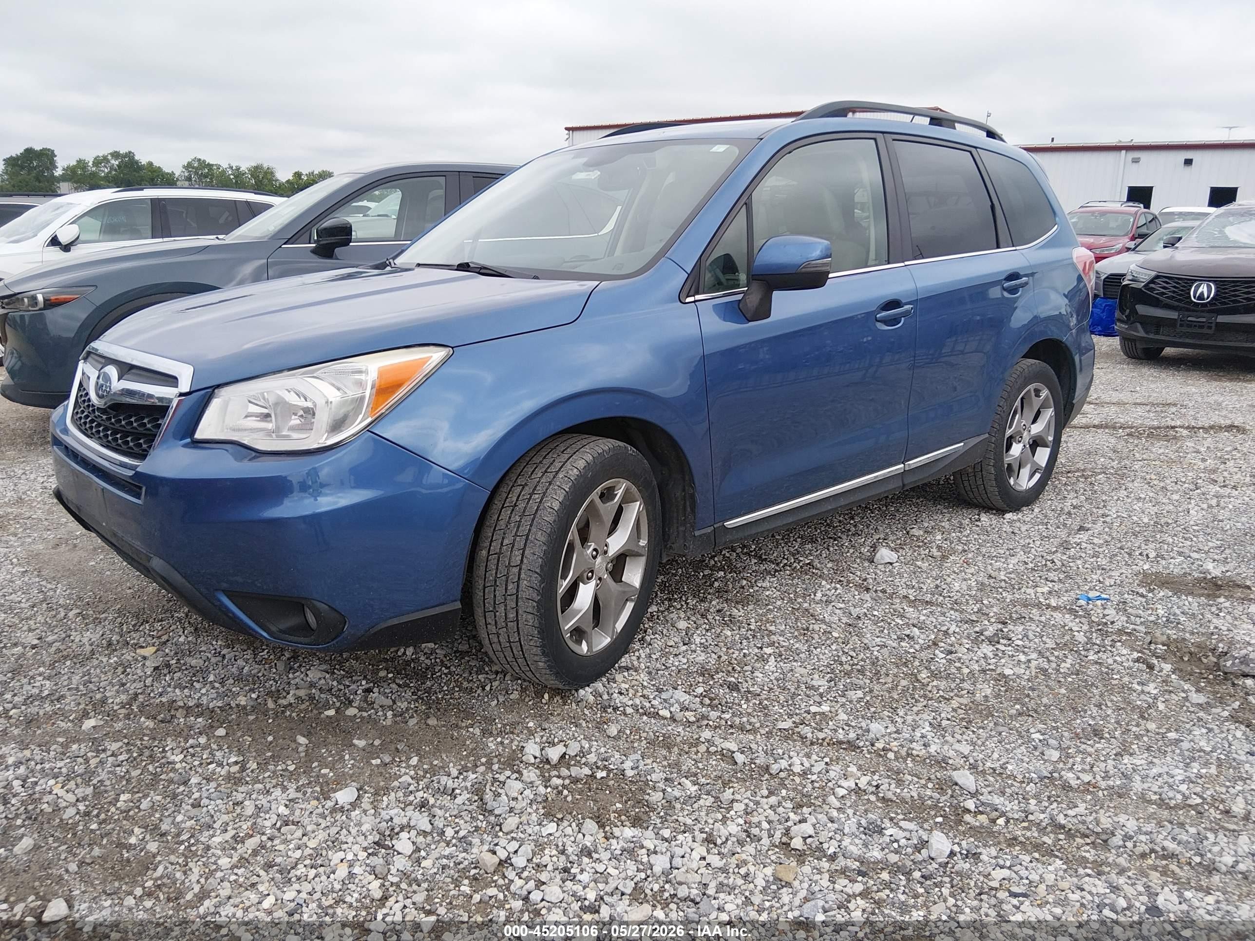 2015 Subaru Forester 2.5i Touring Blue vin: JF2SJAWC5FH566177
