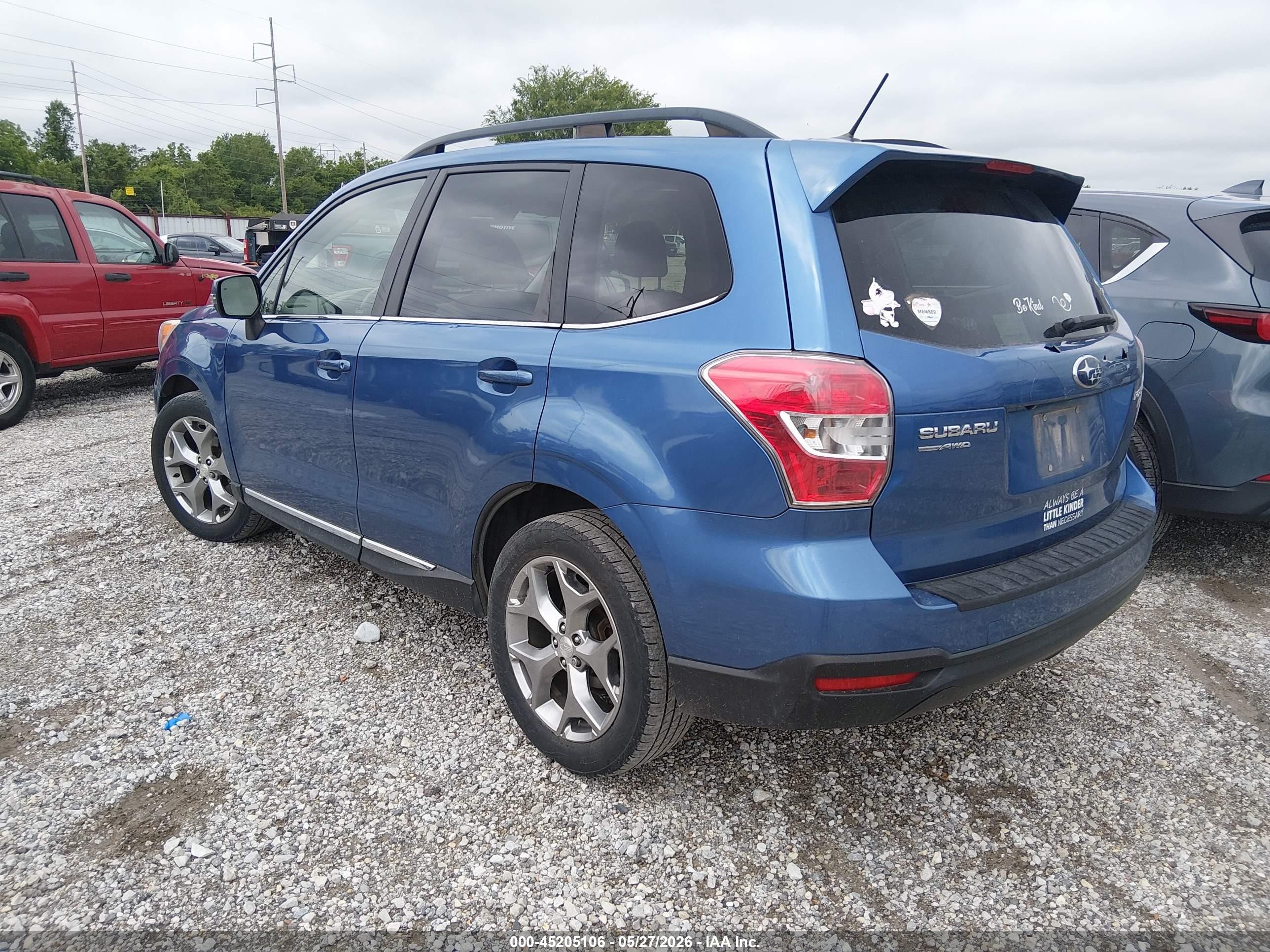 2015 Subaru Forester 2.5i Touring Blue vin: JF2SJAWC5FH566177