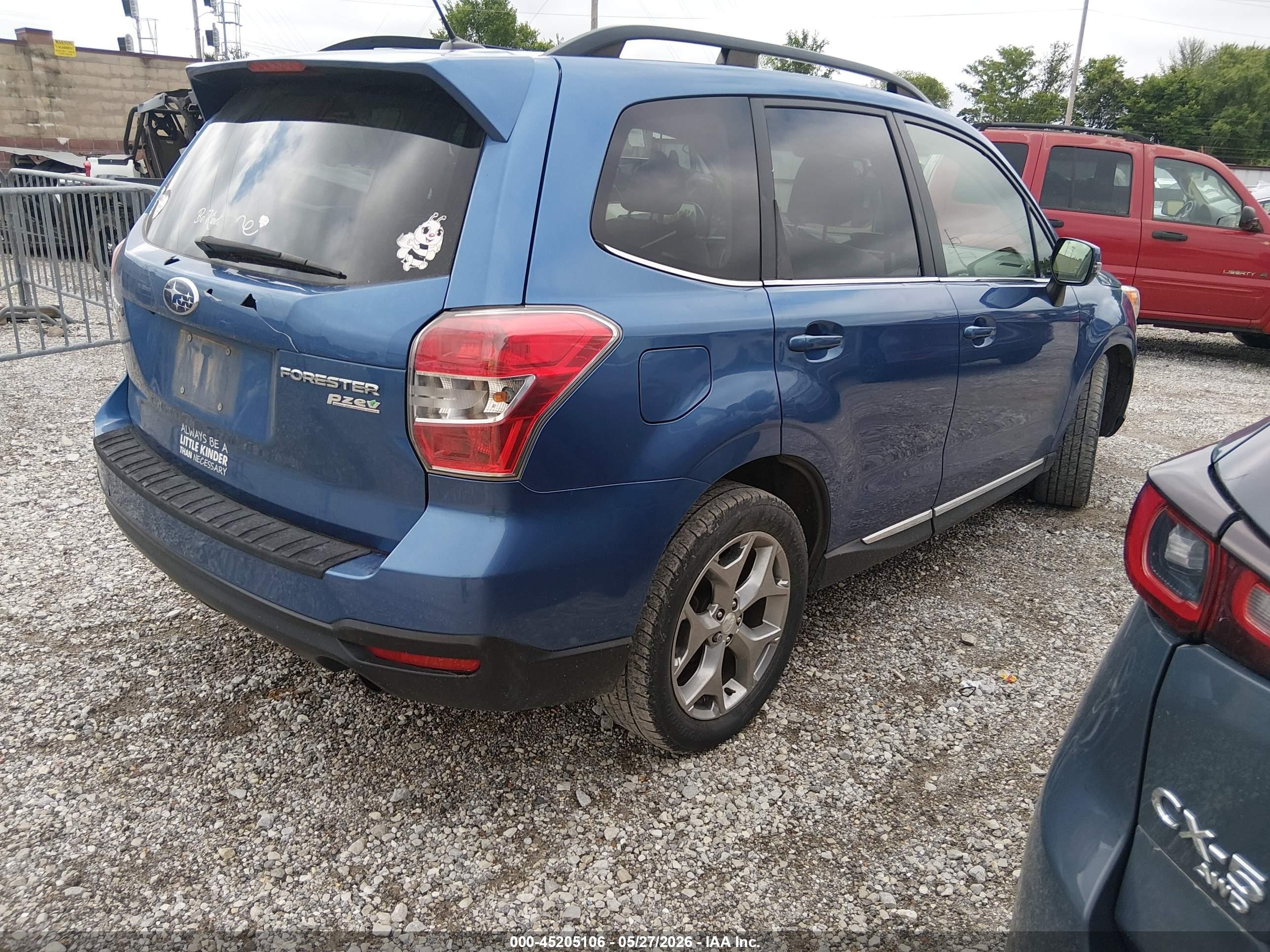 2015 Subaru Forester 2.5i Touring Blue vin: JF2SJAWC5FH566177