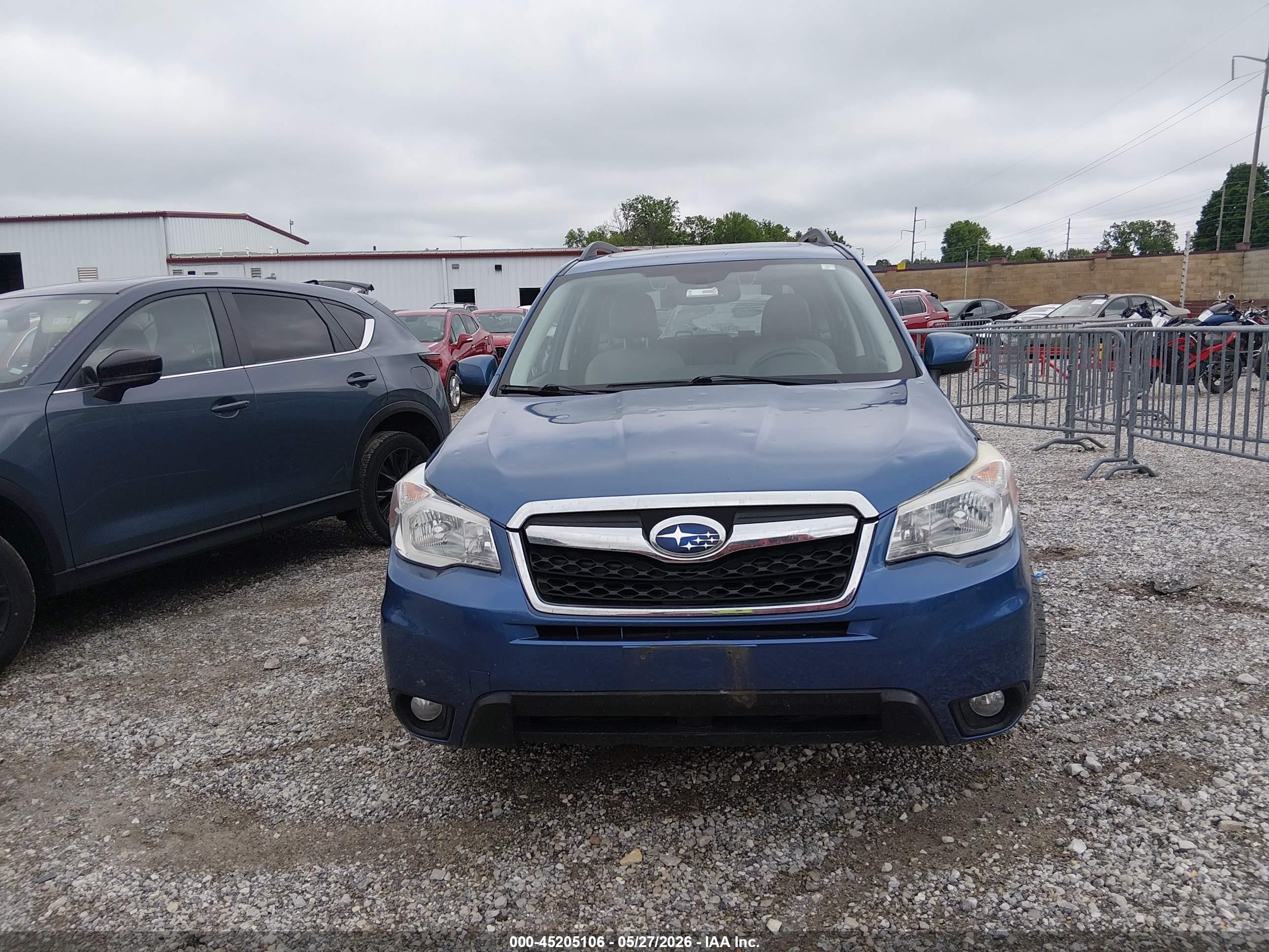 2015 Subaru Forester 2.5i Touring Blue vin: JF2SJAWC5FH566177
