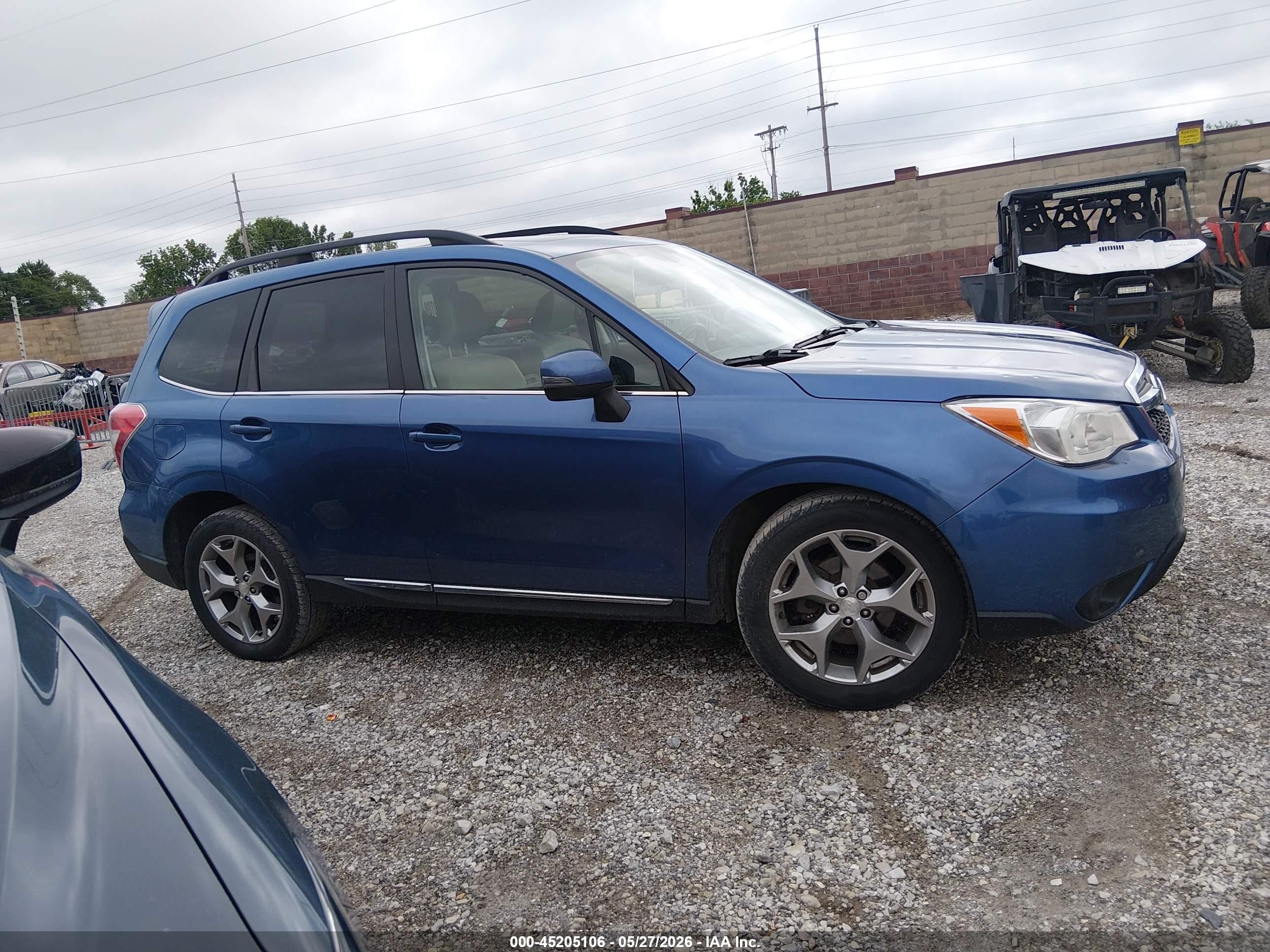 2015 Subaru Forester 2.5i Touring Blue vin: JF2SJAWC5FH566177
