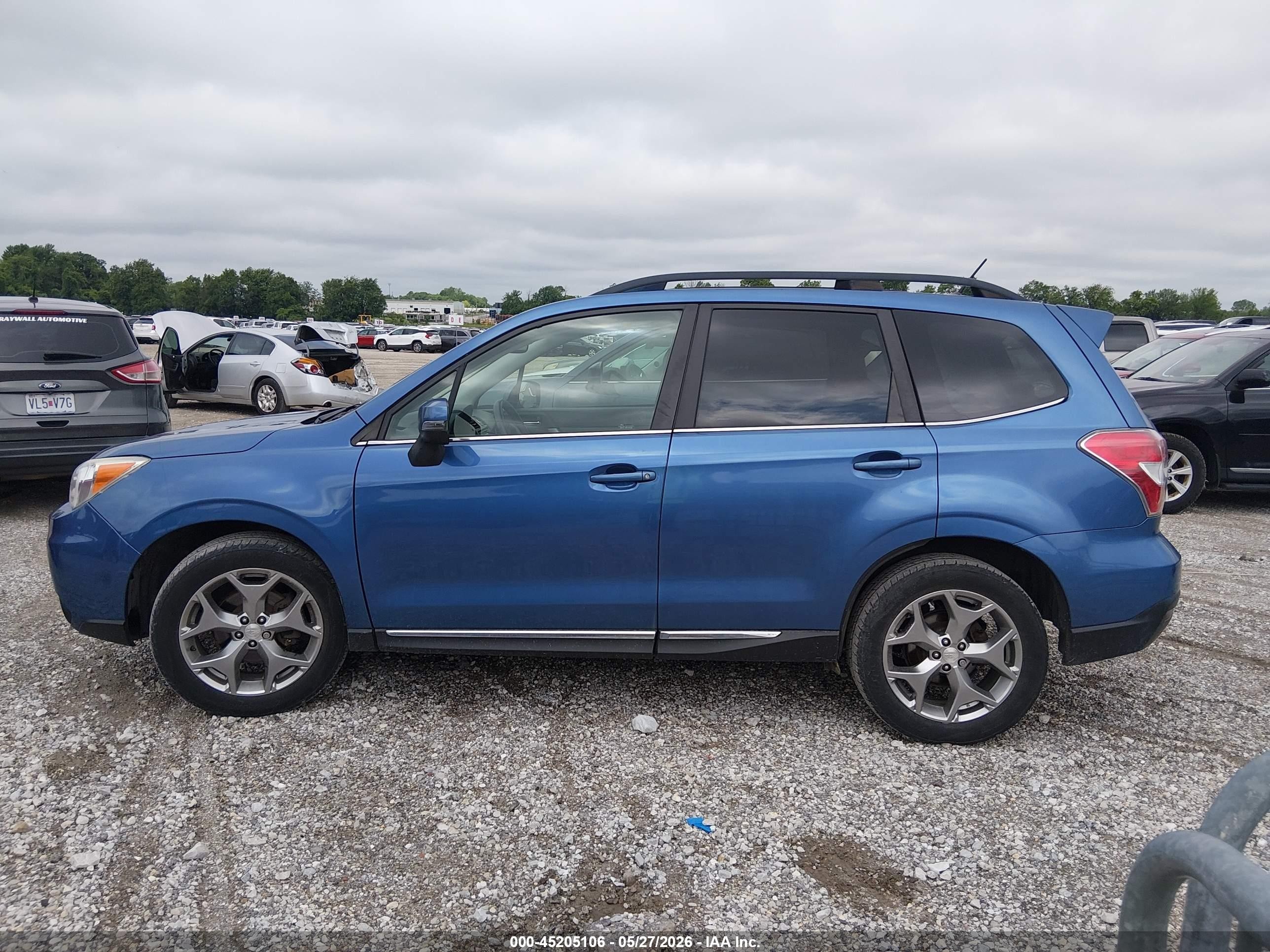 2015 Subaru Forester 2.5i Touring Blue vin: JF2SJAWC5FH566177