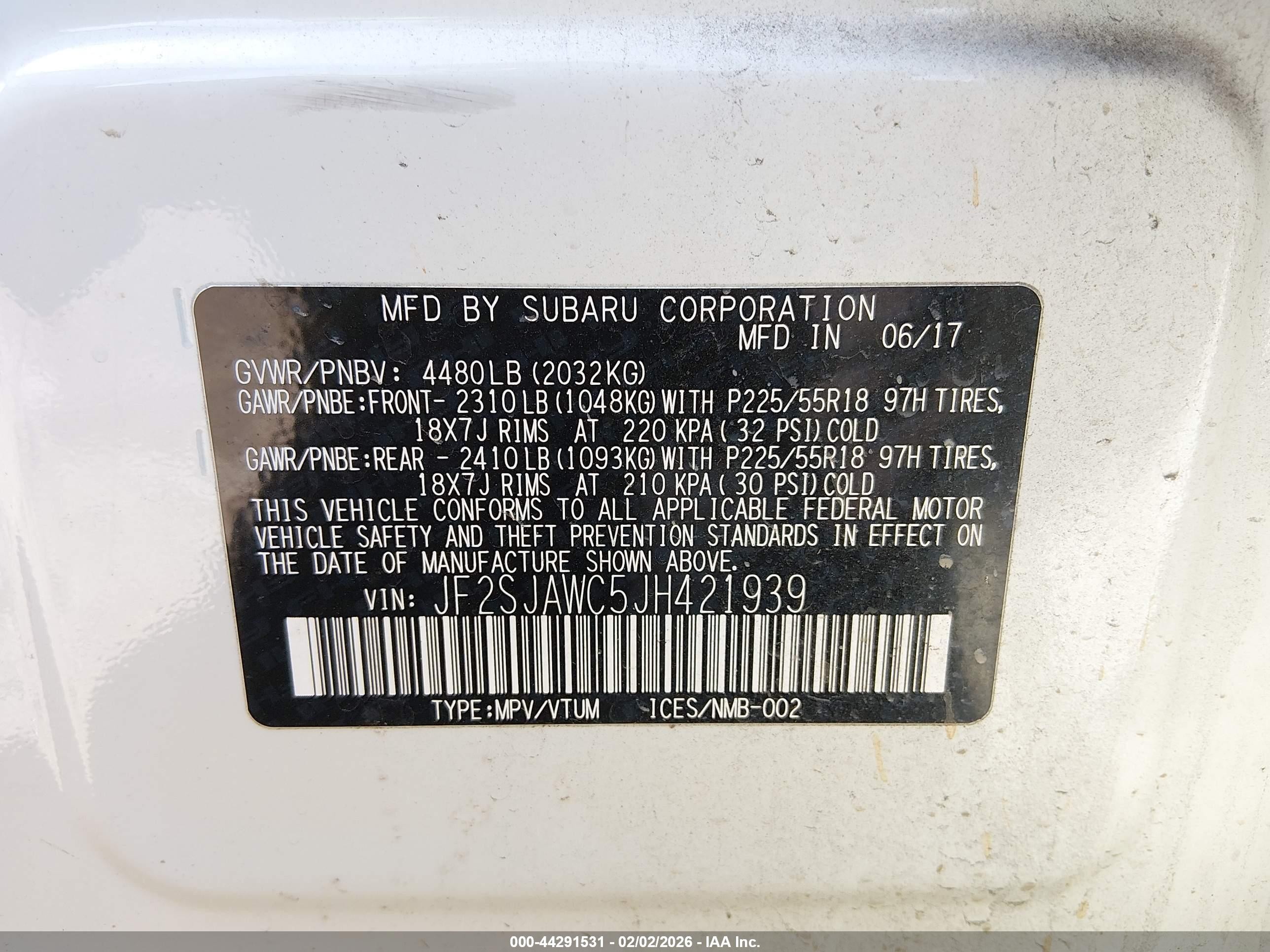 2018 Subaru Forester 2.5i Touring White vin: JF2SJAWC5JH421939