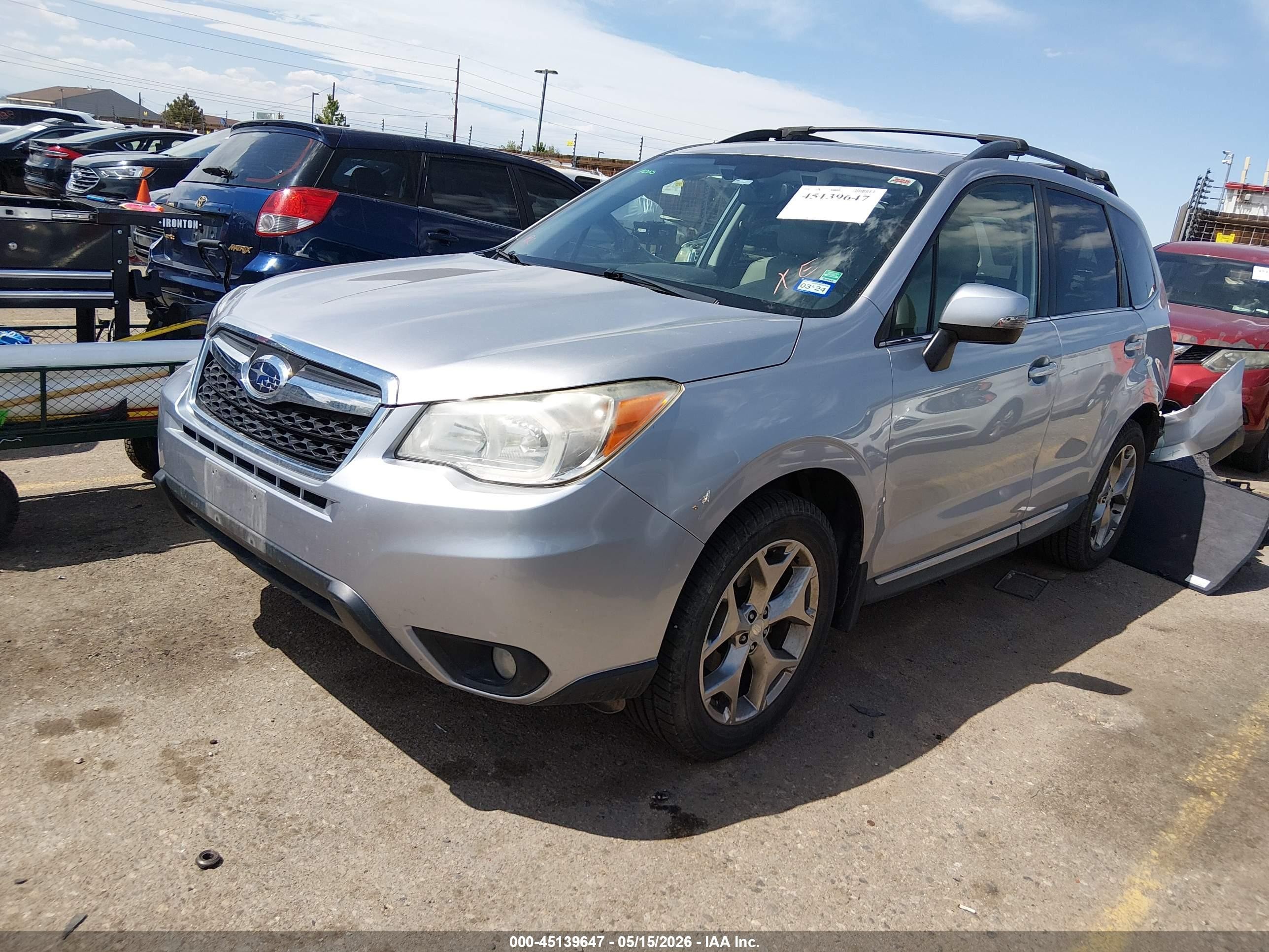 2015 Subaru Forester 2.5i Touring Silver vin: JF2SJAWC6FH441012