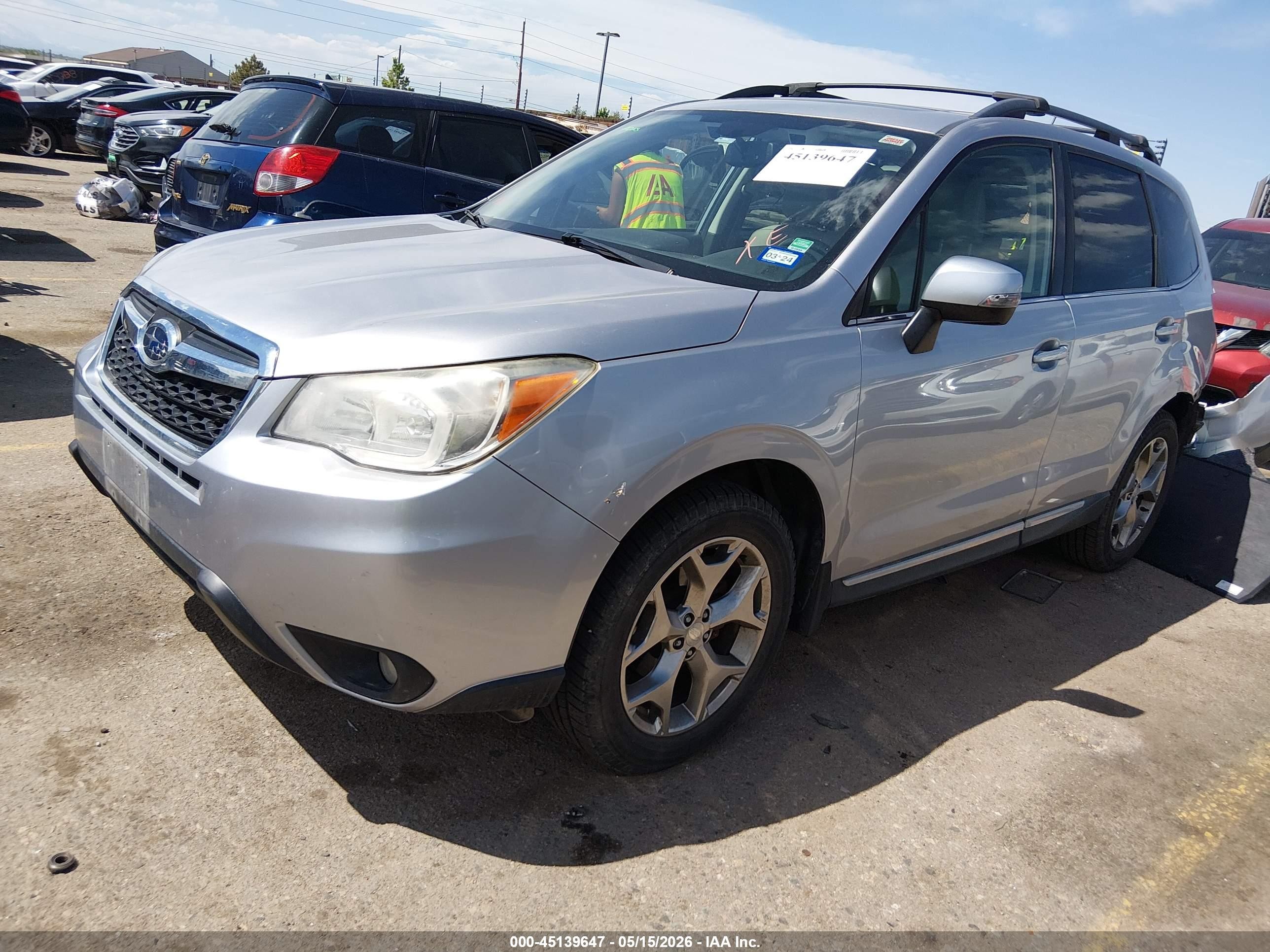 2015 Subaru Forester 2.5i Touring Silver vin: JF2SJAWC6FH441012