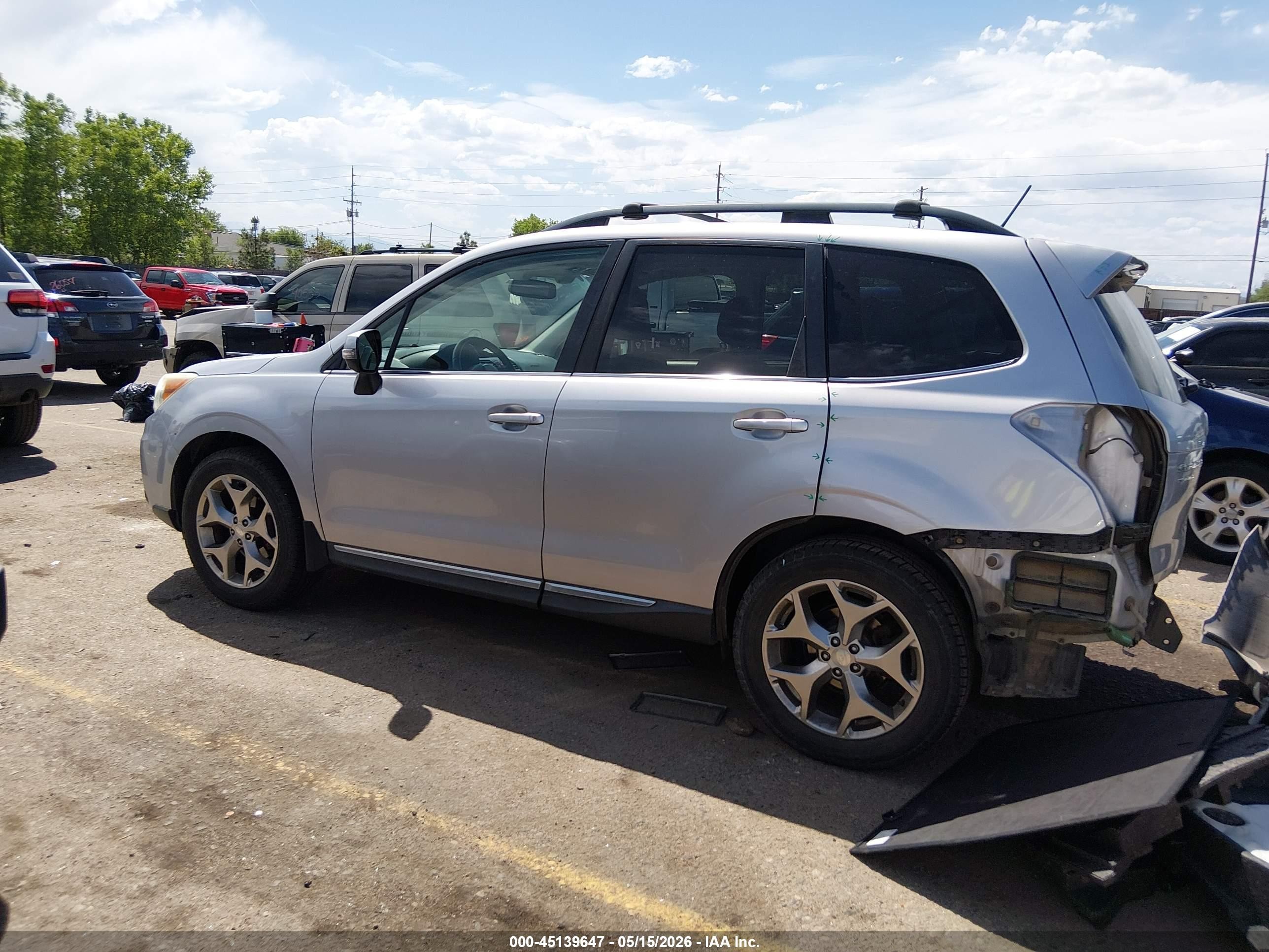 2015 Subaru Forester 2.5i Touring Silver vin: JF2SJAWC6FH441012