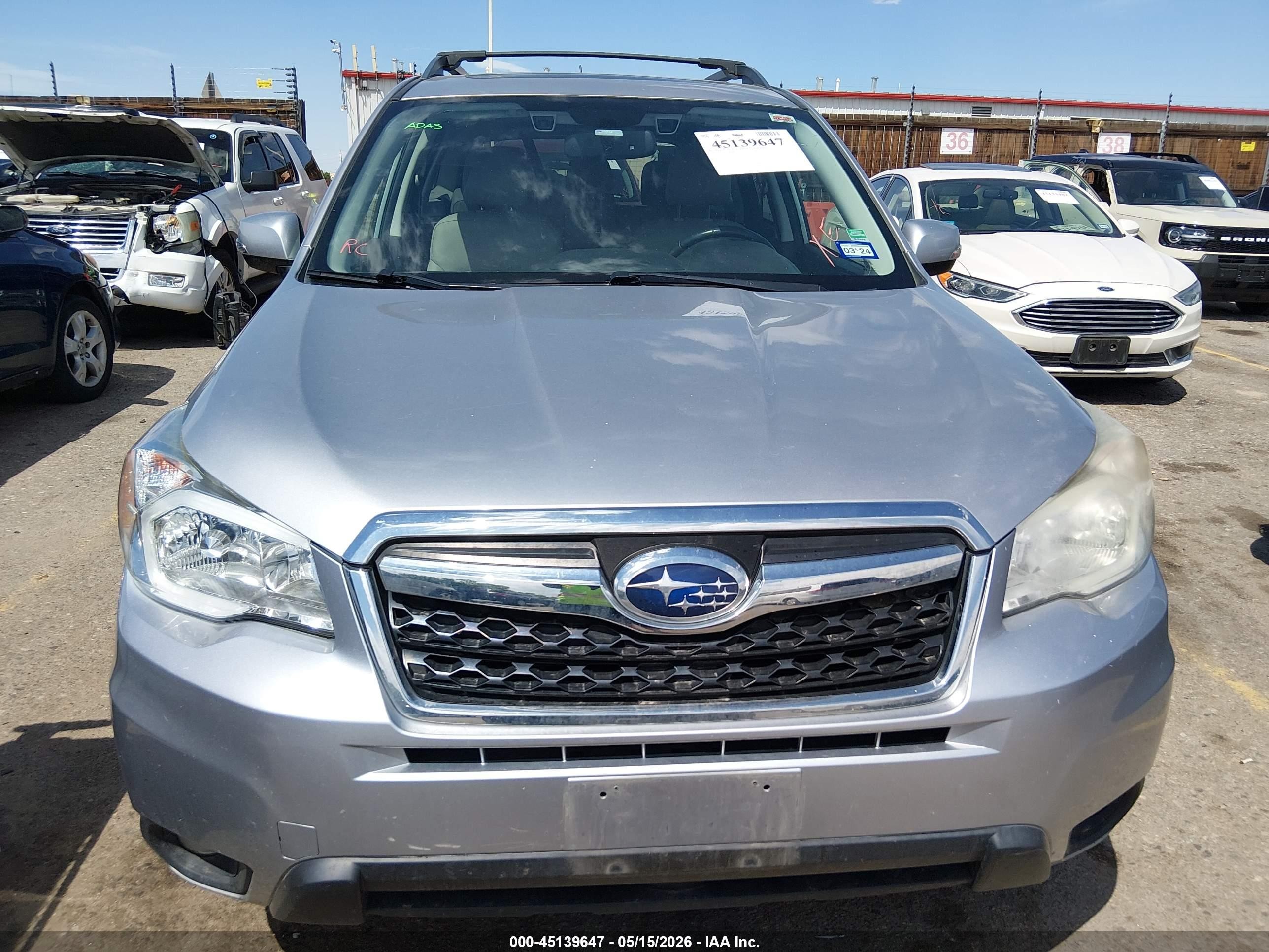 2015 Subaru Forester 2.5i Touring Silver vin: JF2SJAWC6FH441012
