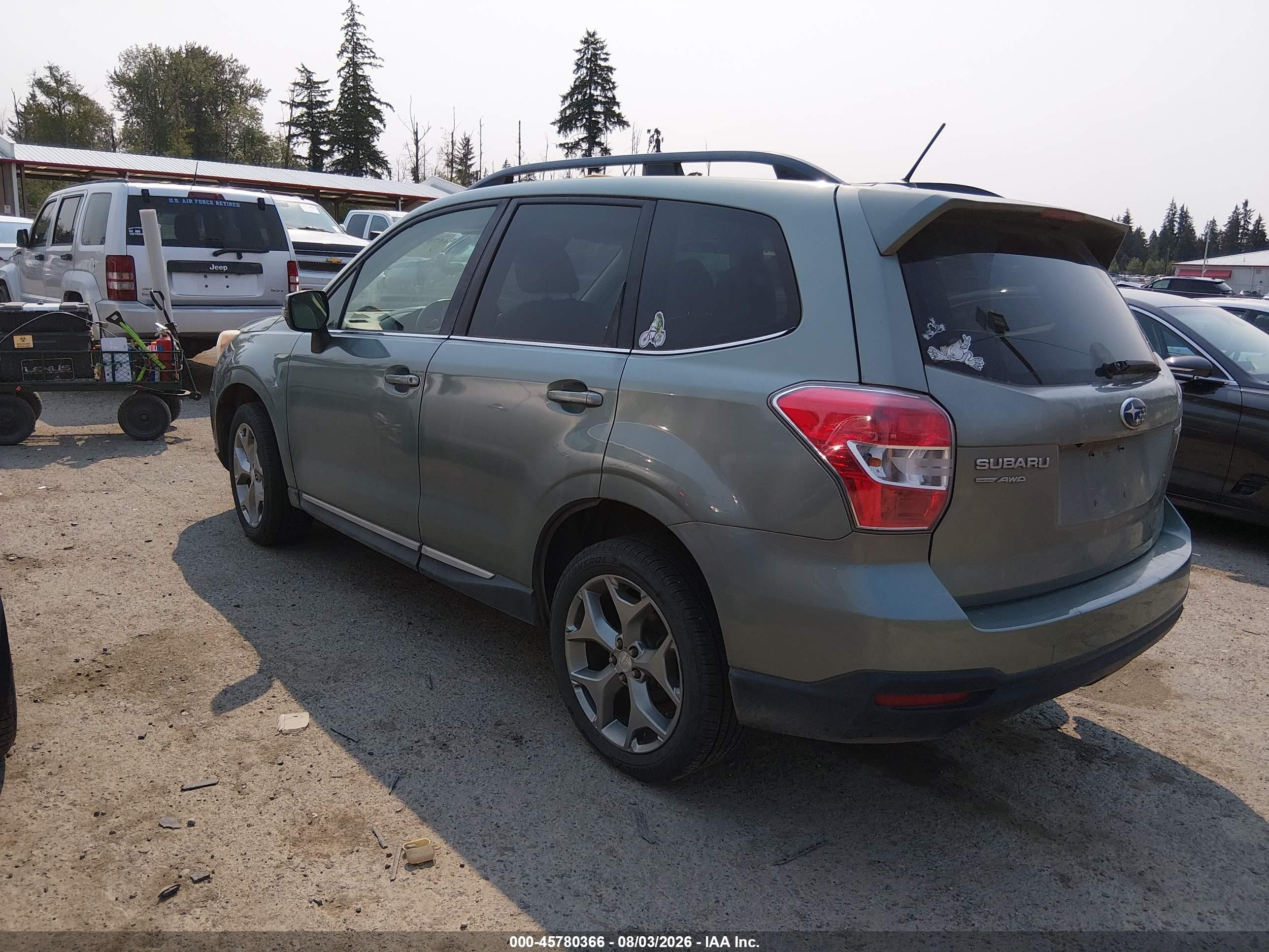 2015 Subaru Forester 2.5i Touring Green vin: JF2SJAWC7FH540499