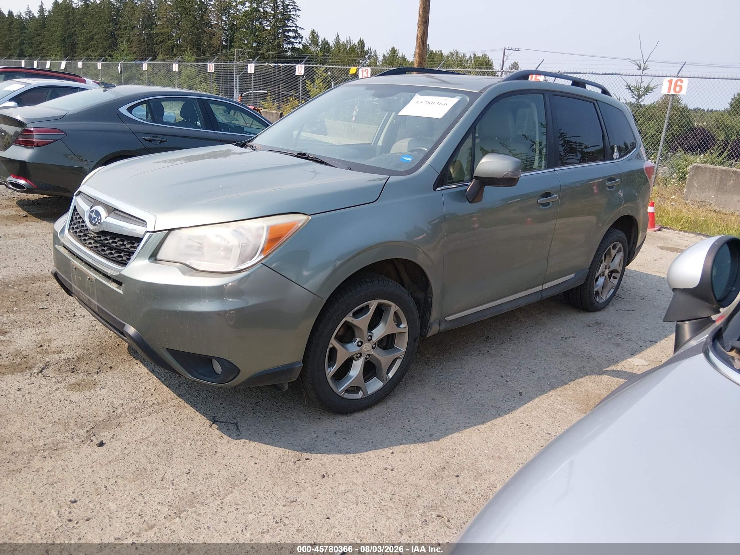 2015 Subaru Forester 2.5i Touring Green vin: JF2SJAWC7FH540499