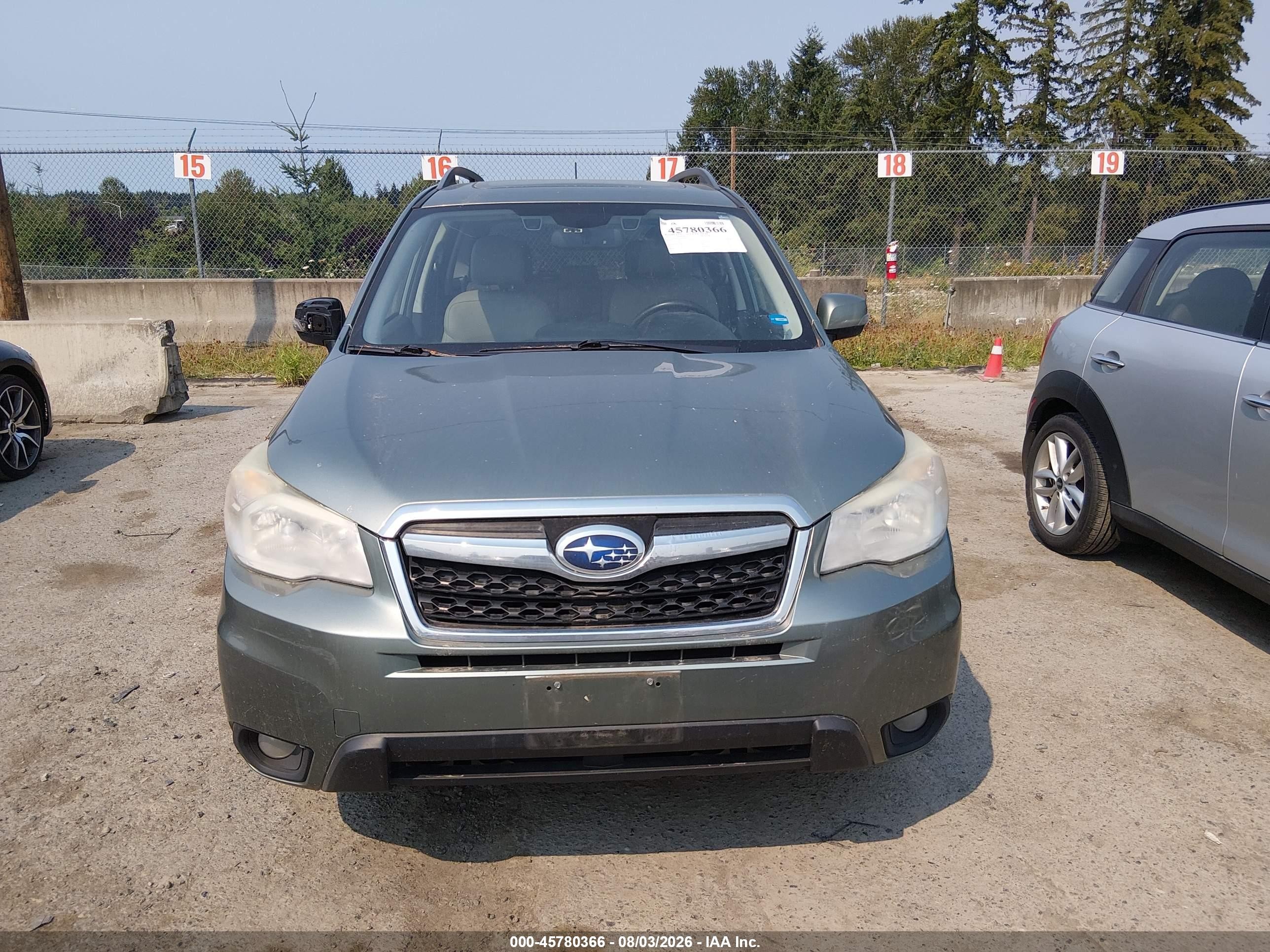 2015 Subaru Forester 2.5i Touring Green vin: JF2SJAWC7FH540499