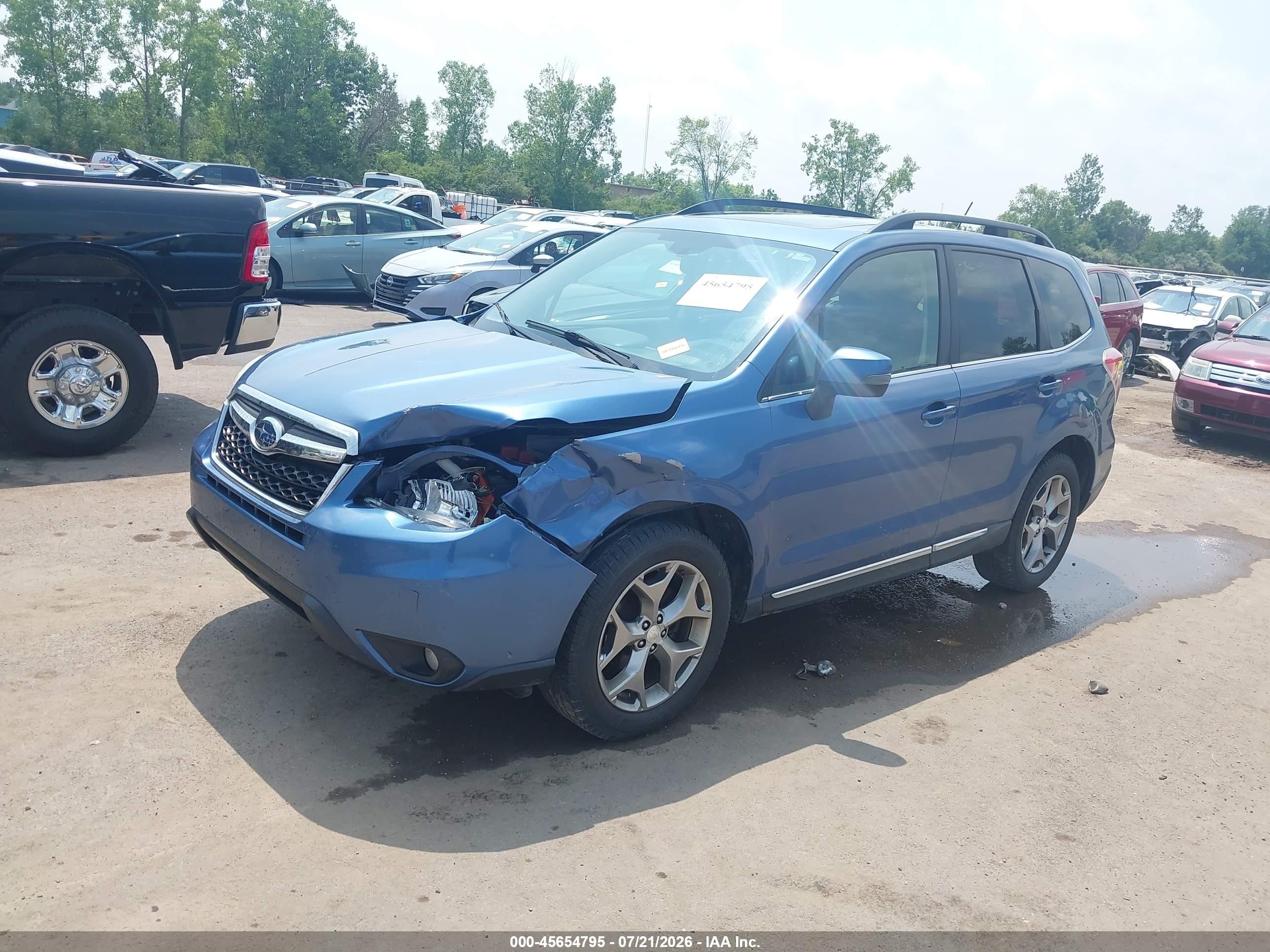 2015 Subaru Forester 2.5i Touring Blue vin: JF2SJAWC8FH468230