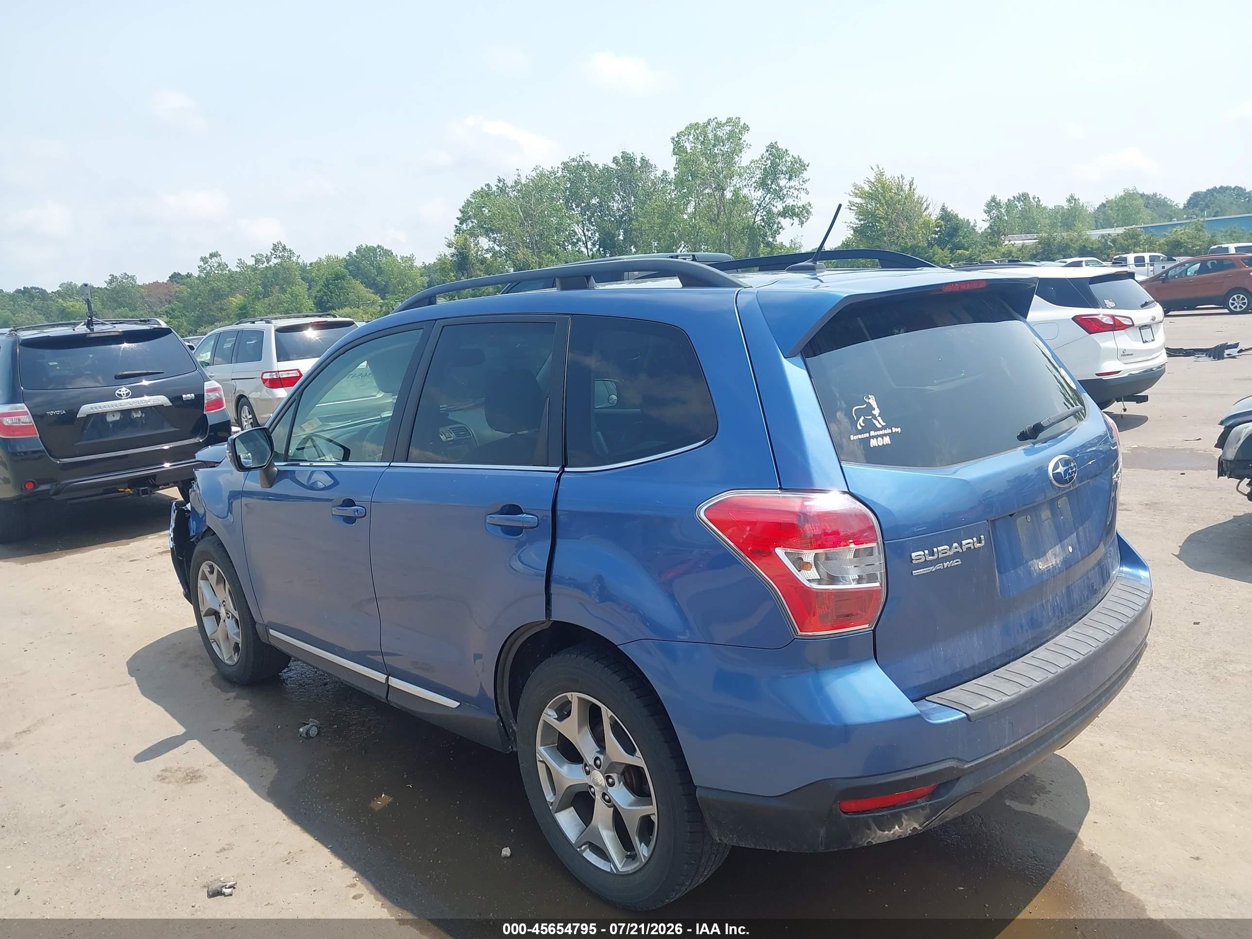 2015 Subaru Forester 2.5i Touring Blue vin: JF2SJAWC8FH468230