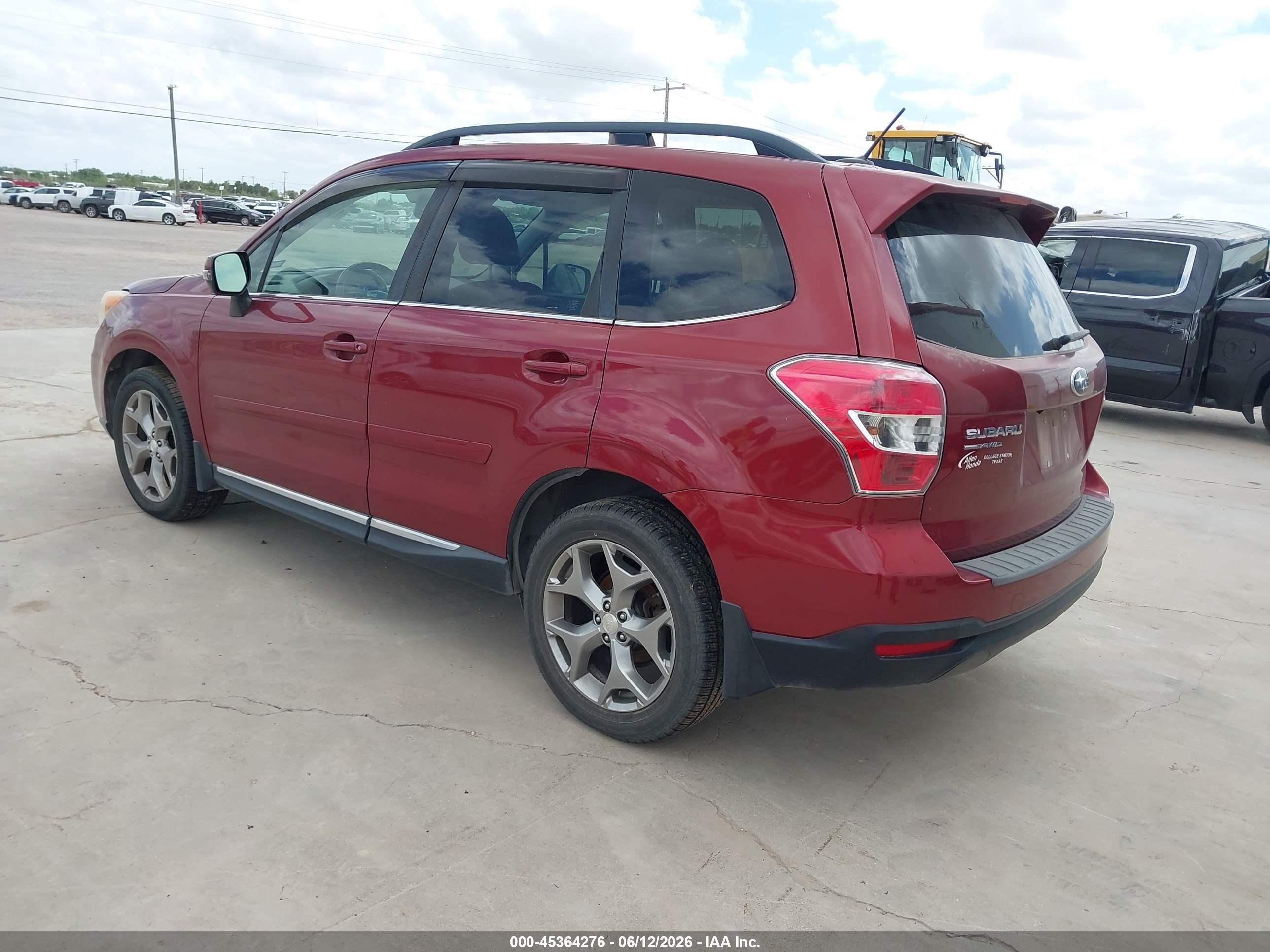 2015 Subaru Forester 2.5i Touring Maroon vin: JF2SJAWCXFH490665