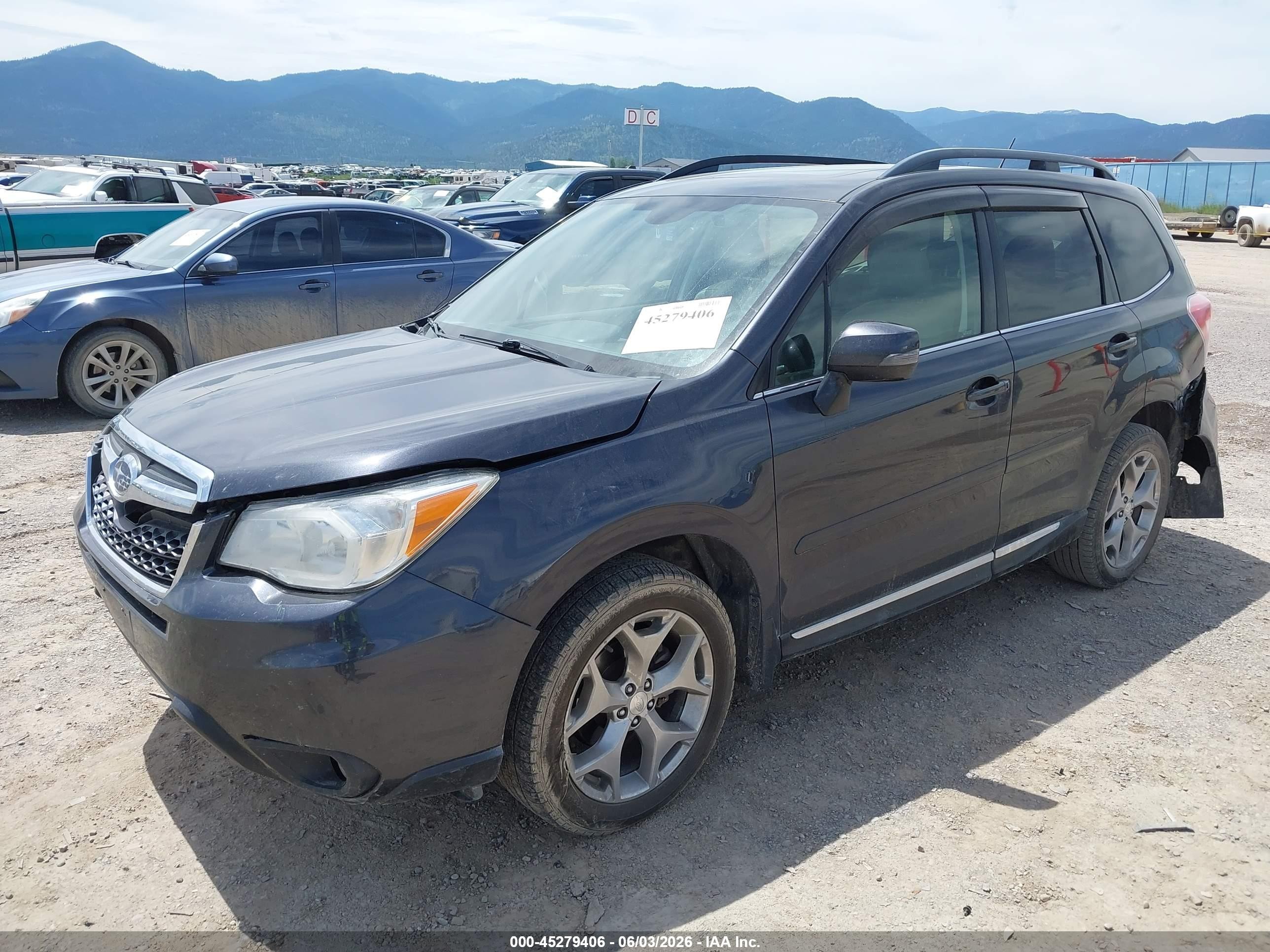 2015 Subaru Forester 2.5i Touring Gray vin: JF2SJAWCXFH542537