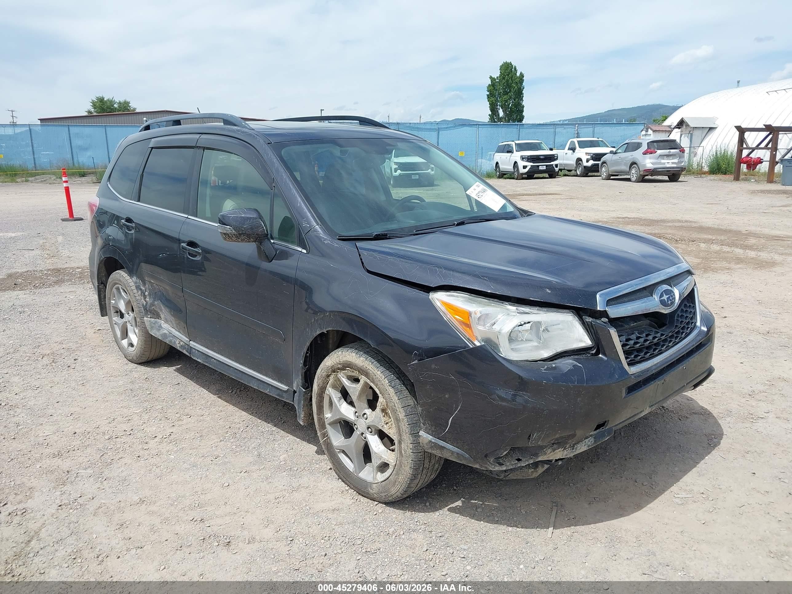2015 Subaru Forester 2.5i Touring Gray vin: JF2SJAWCXFH542537