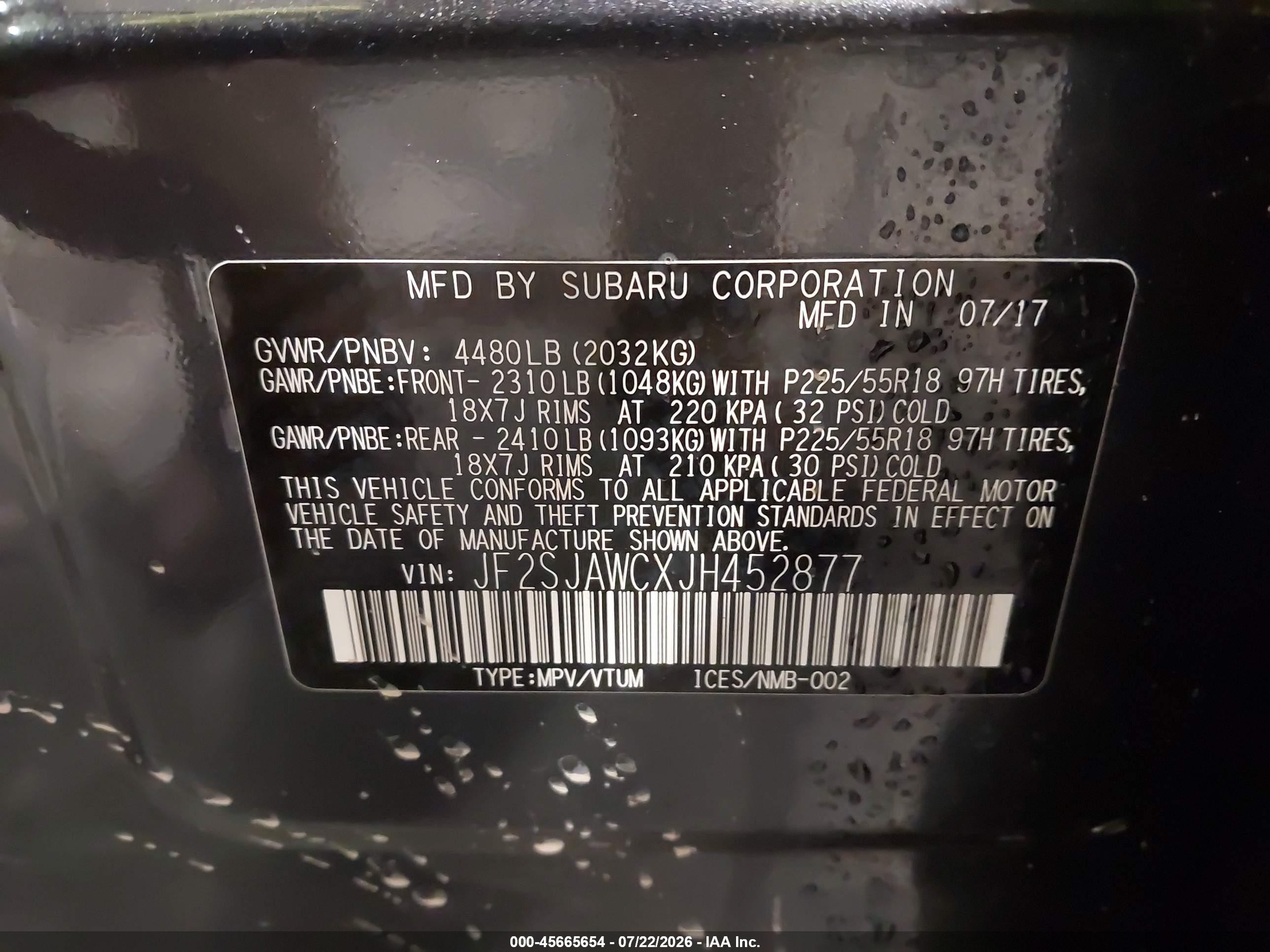2018 Subaru Forester 2.5i Touring Синий vin: JF2SJAWCXJH452877