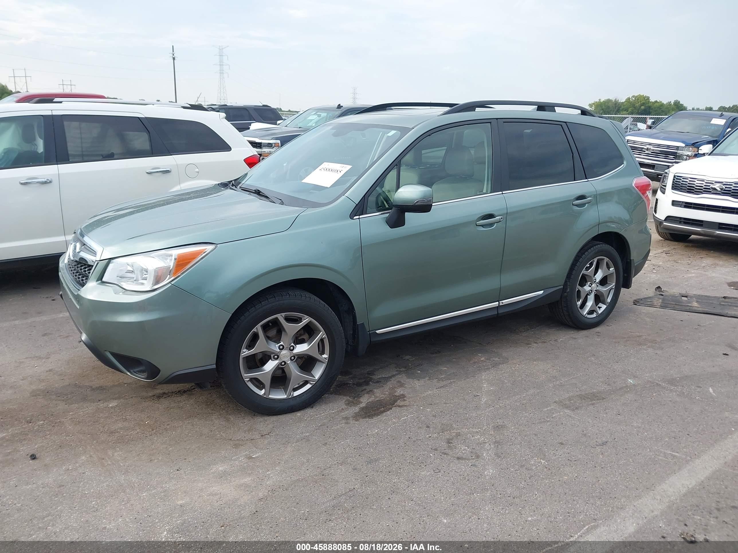 2016 Subaru Forester 2.5i Touring Green vin: JF2SJAXC5GH484210