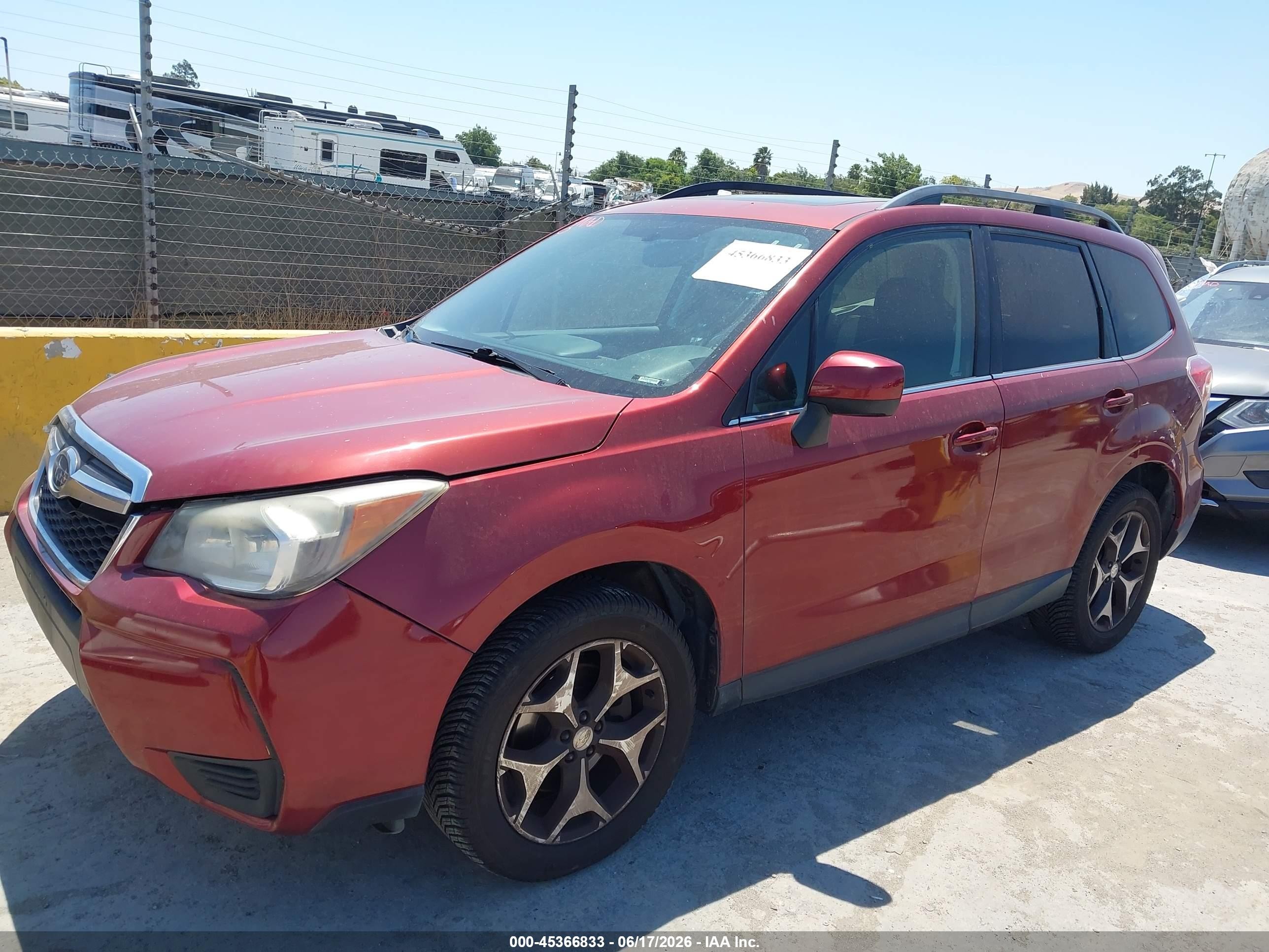 2014 Subaru Forester 2.0xt Premium Бордовый vin: JF2SJGDC1EH515859