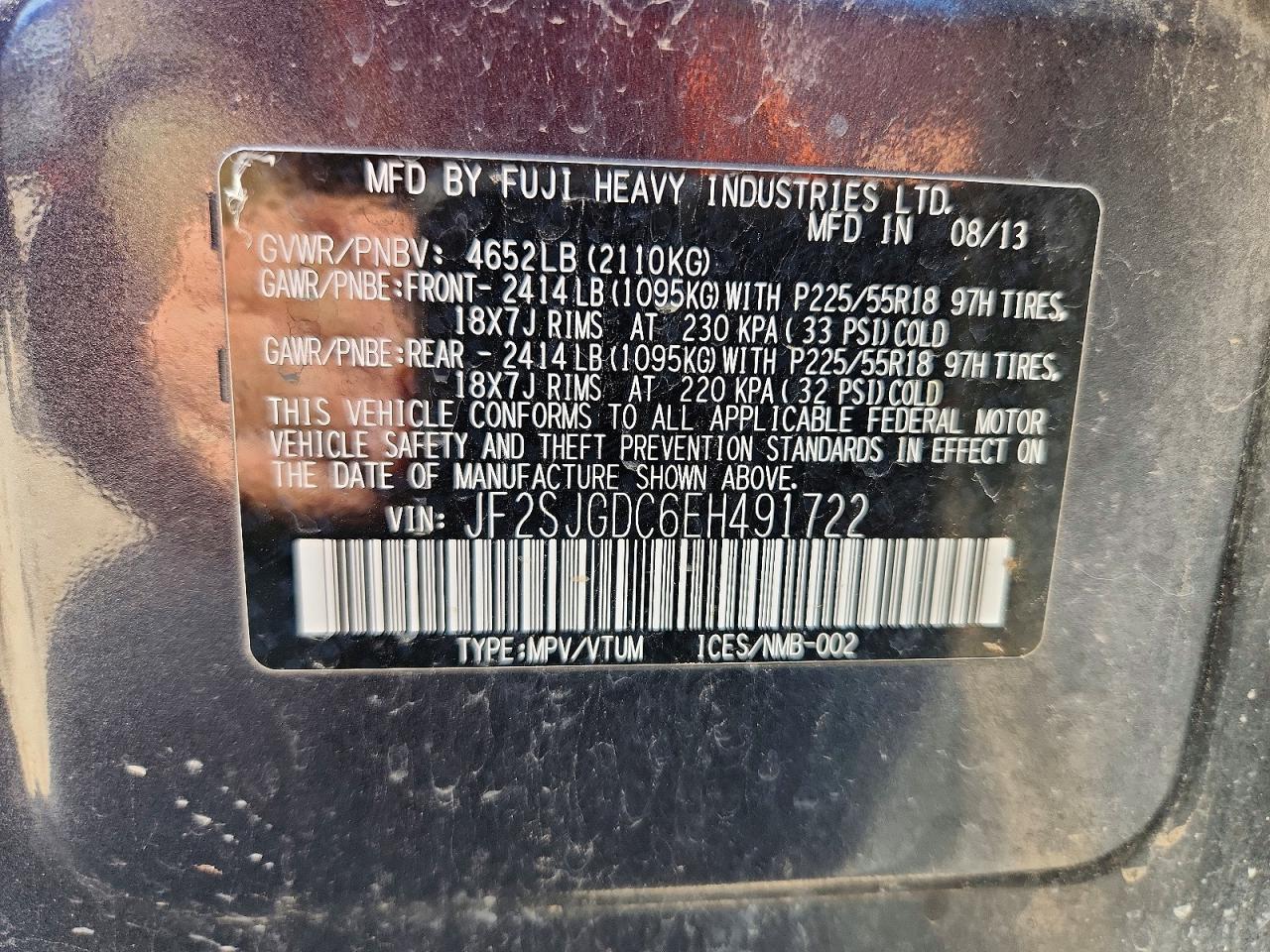 2014 Subaru Forester 2.0xt Premium Charcoal vin: JF2SJGDC6EH491722