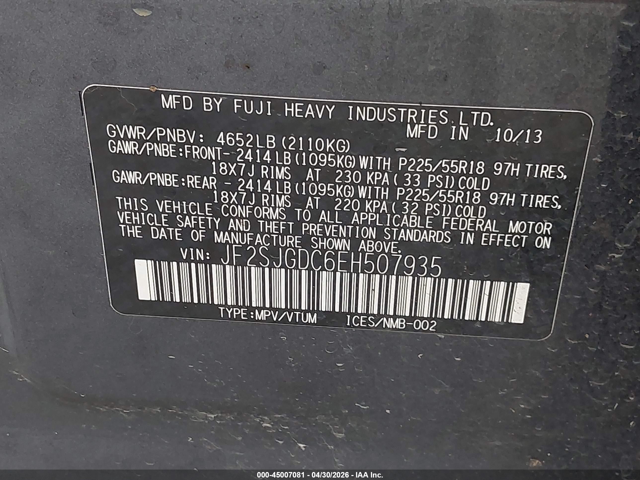 2014 Subaru Forester 2.0xt Premium Gray vin: JF2SJGDC6EH507935