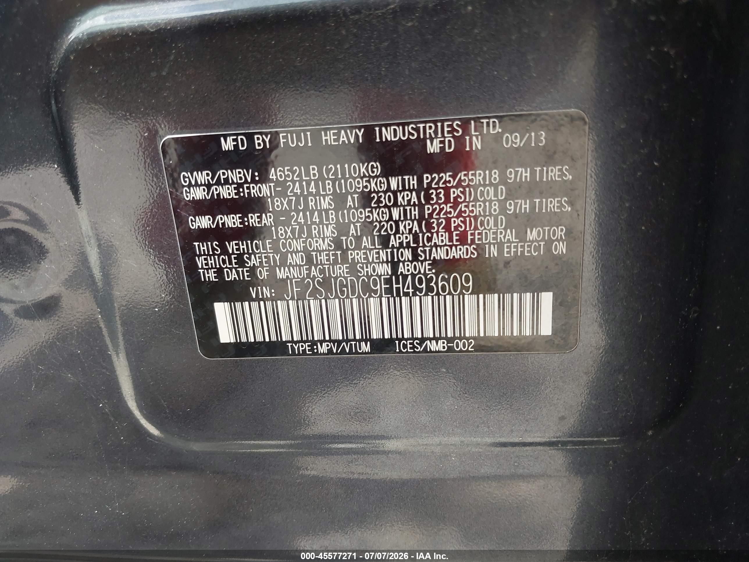 2014 Subaru Forester 2.0xt Premium Dark Blue vin: JF2SJGDC9EH493609