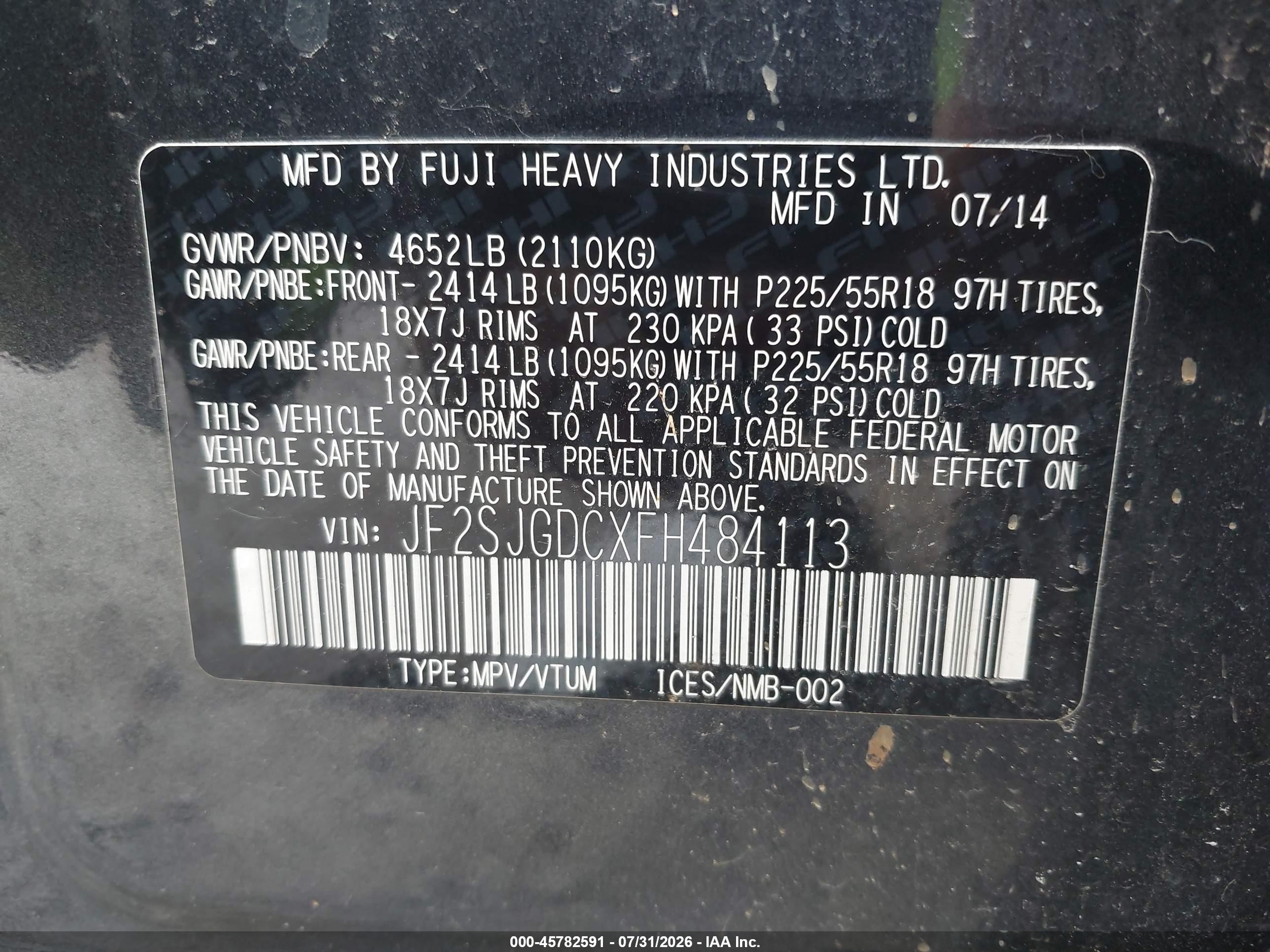 2015 Subaru Forester 2.0xt Premium Gray vin: JF2SJGDCXFH484113