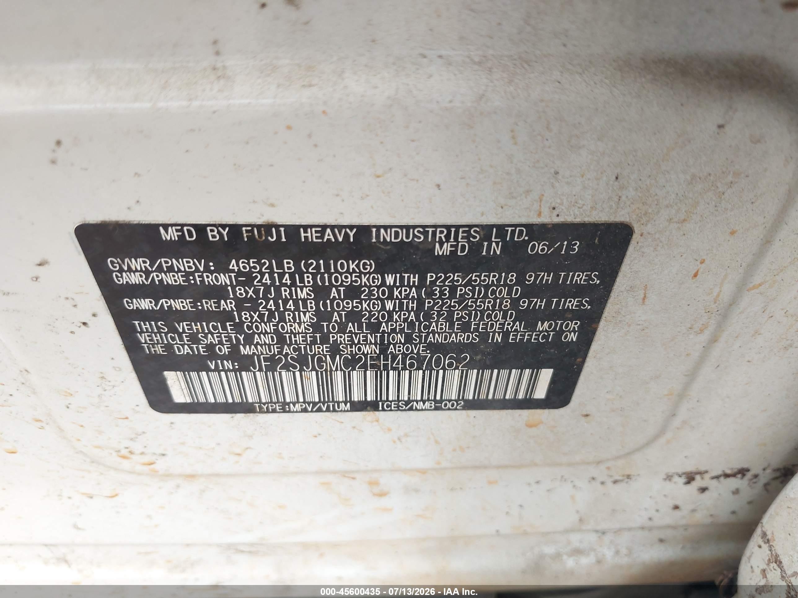 2014 Subaru Forester 2.0xt Touring White vin: JF2SJGMC2EH467062