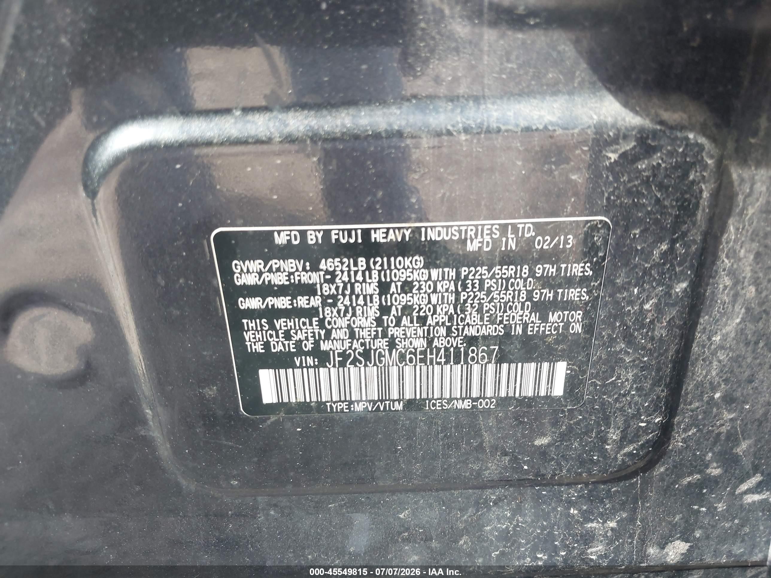 2014 Subaru Forester 2.0xt Touring Gray vin: JF2SJGMC6EH411867