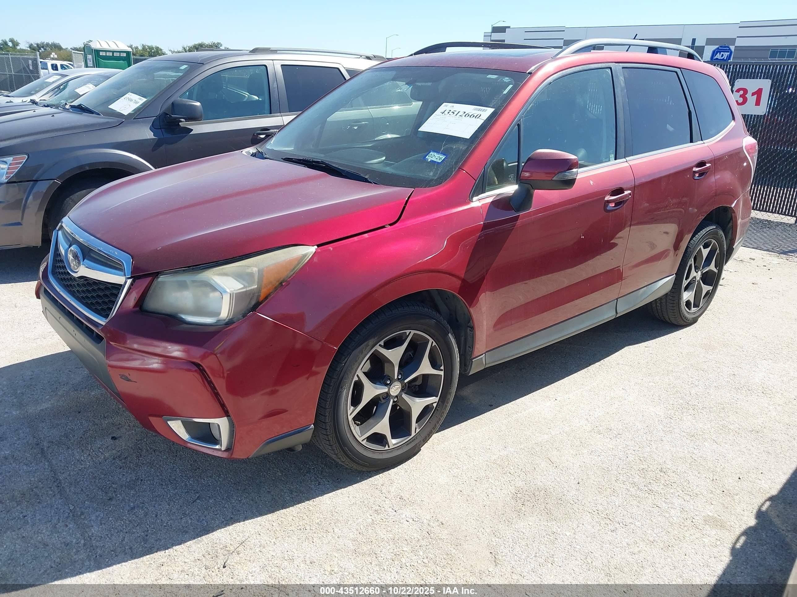 2014 Subaru Forester 2.0xt Touring Красный vin: JF2SJGMC6EH490313