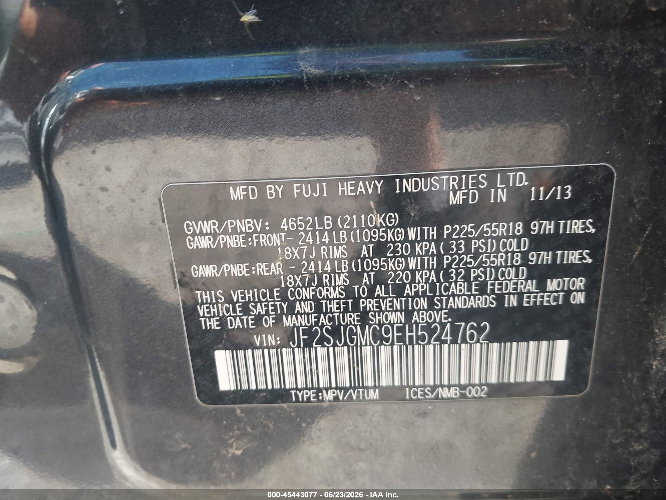 2014 Subaru Forester 2.0xt Touring Gray vin: JF2SJGMC9EH524762