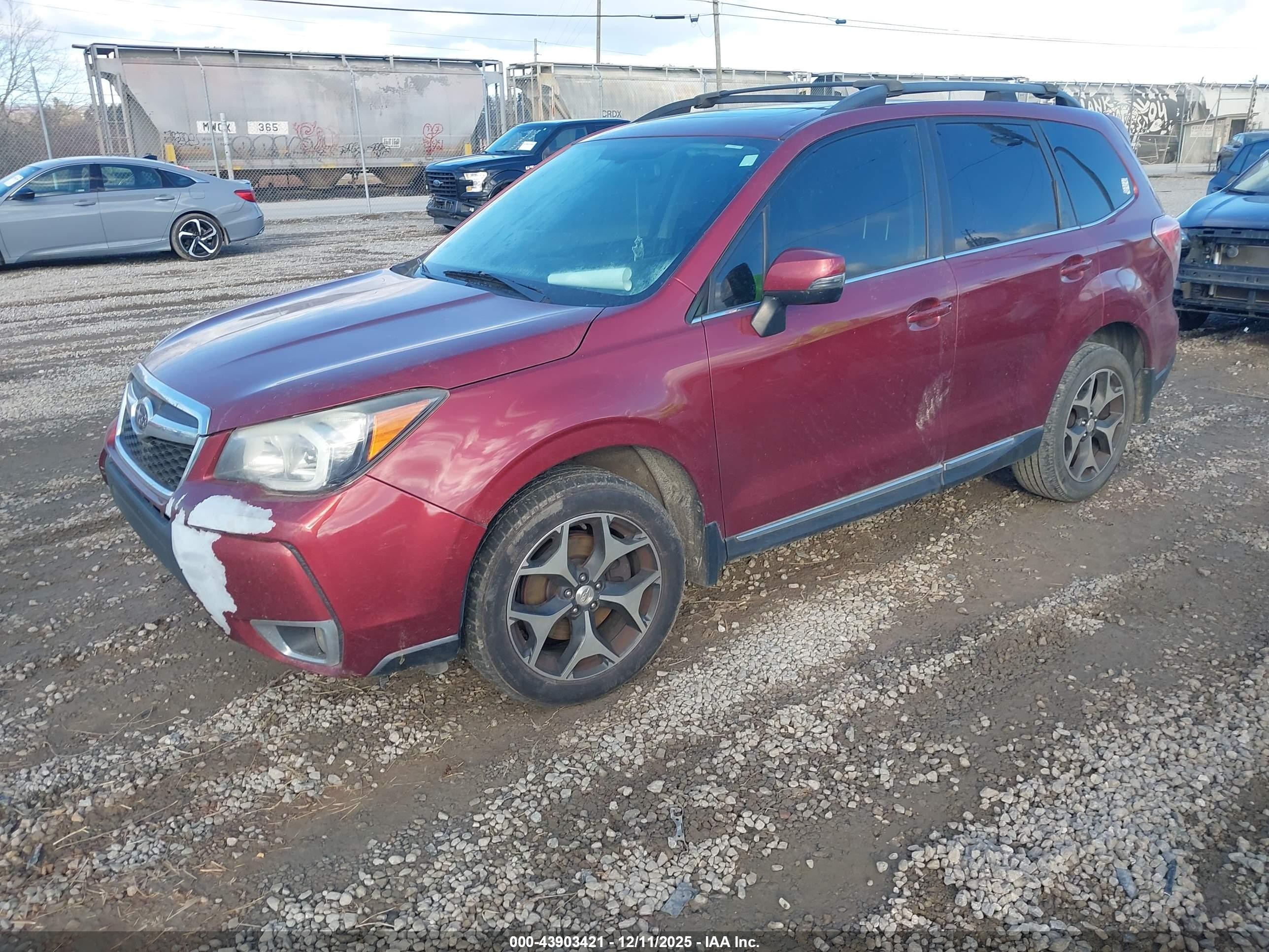 2015 Subaru Forester 2.0xt Touring Burgundy vin: JF2SJGUC0FH507043