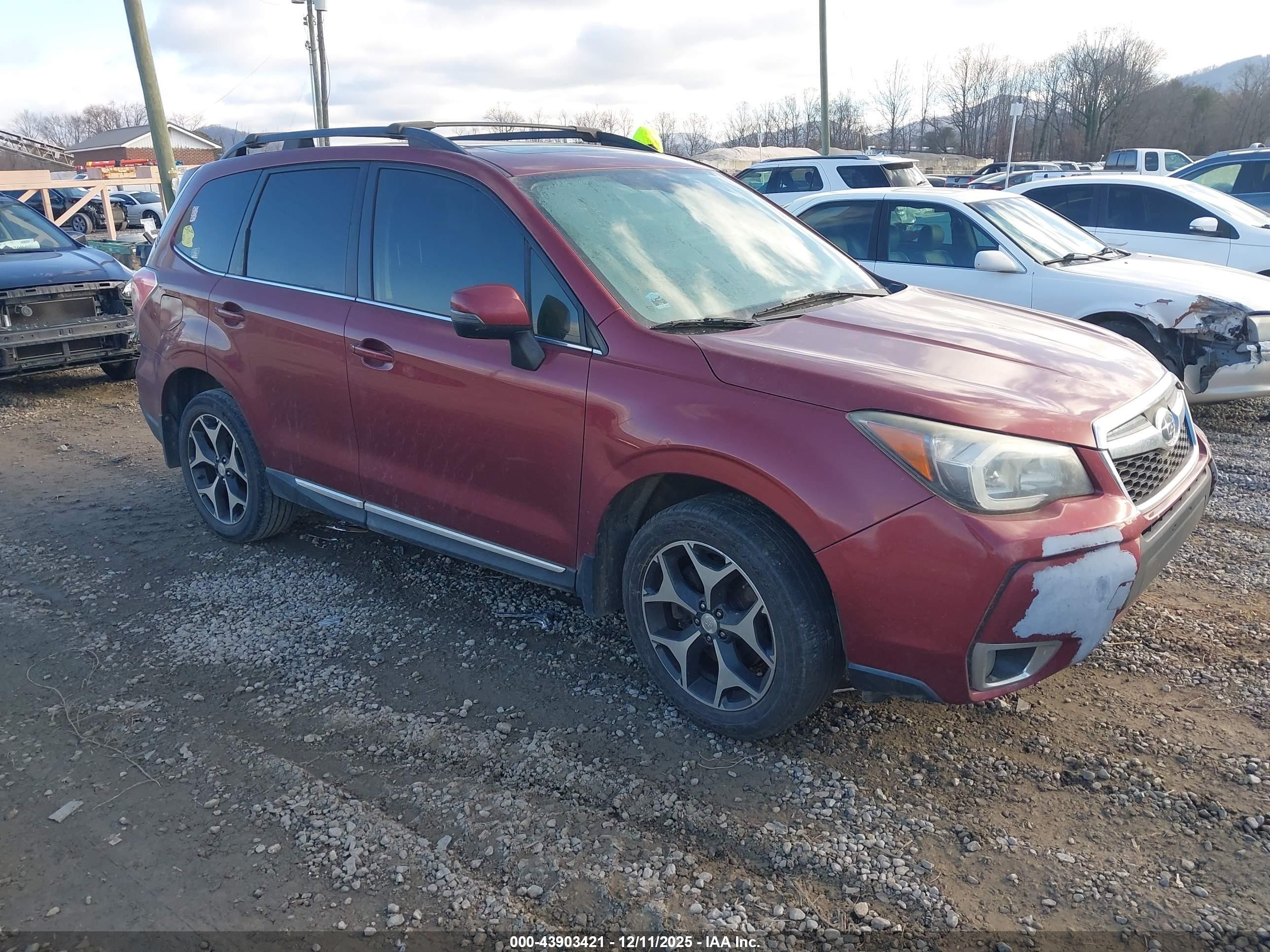 2015 Subaru Forester 2.0xt Touring Burgundy vin: JF2SJGUC0FH507043