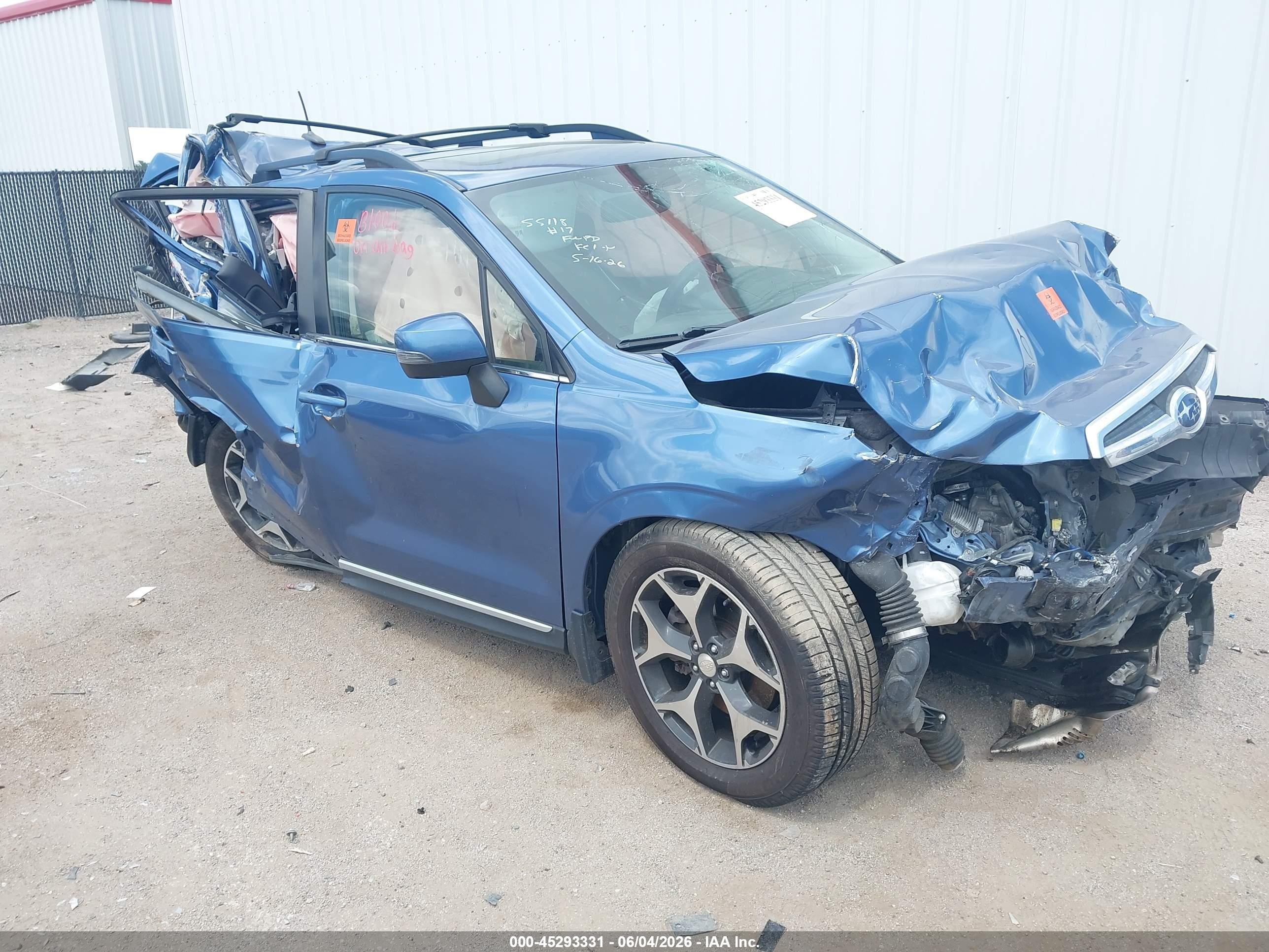 2015 Subaru Forester 2.0xt Touring Blue vin: JF2SJGUC3FH826467