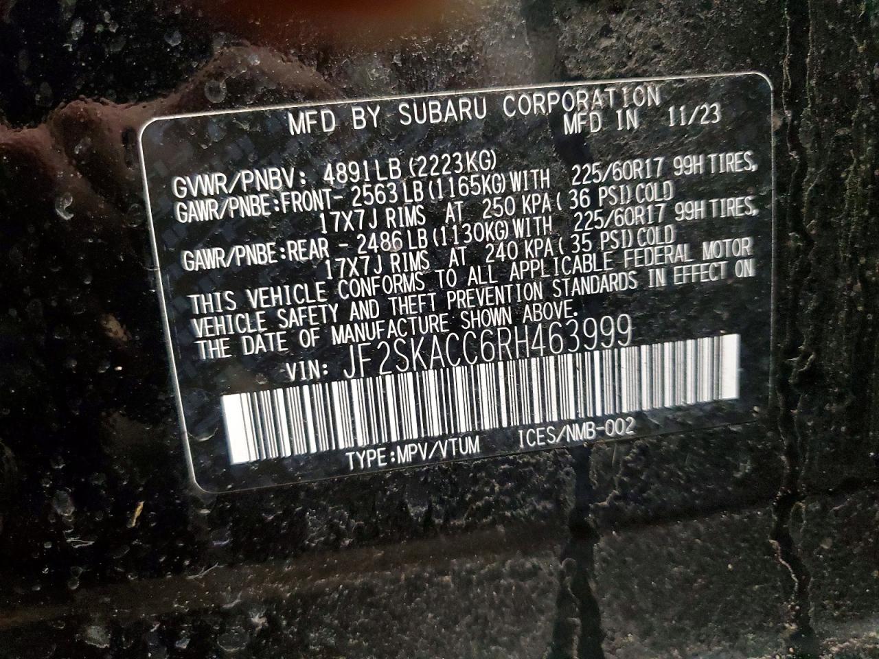 2024 Subaru Forester Premium Black vin: JF2SKACC6RH463999