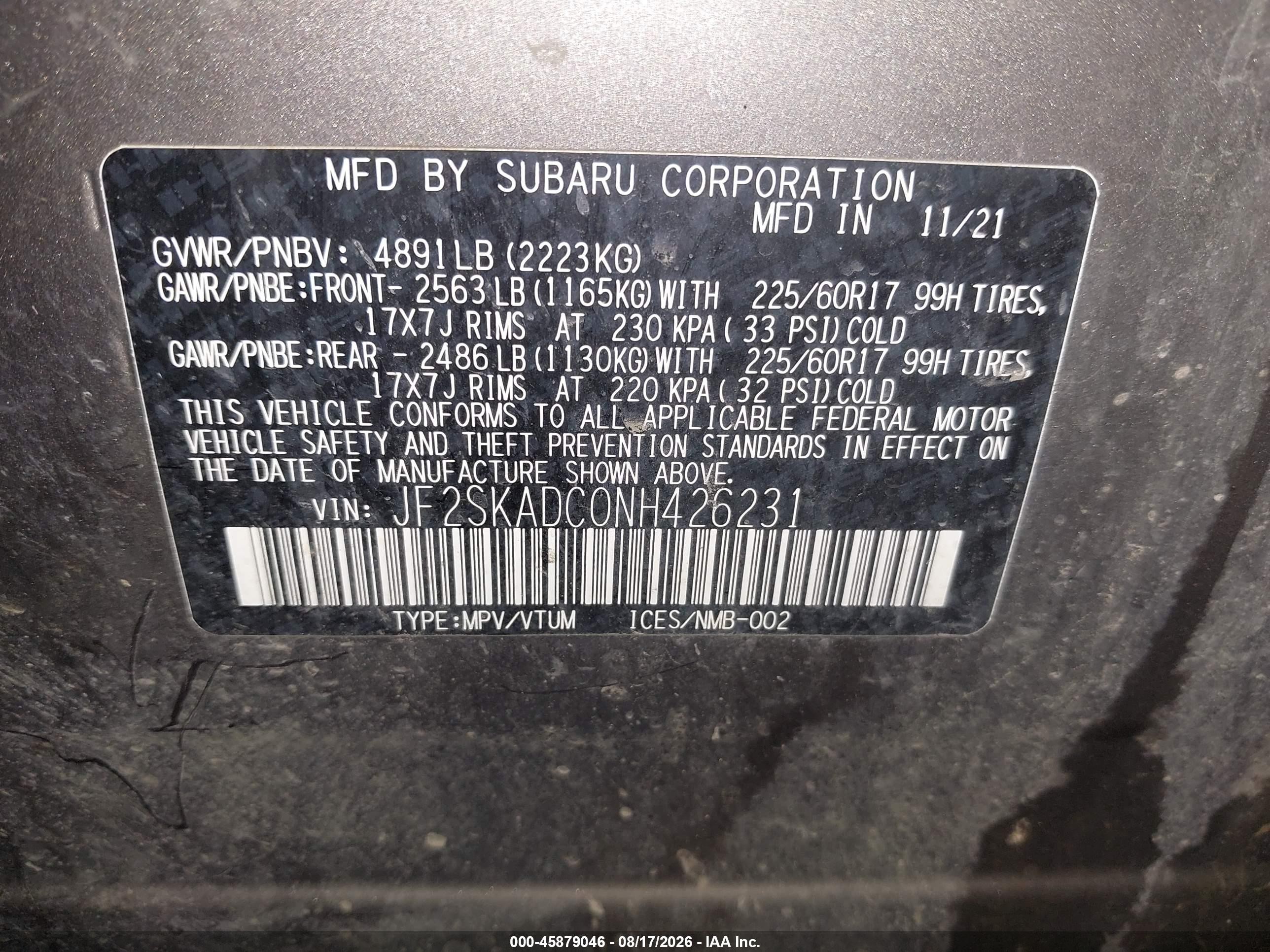 2022 Subaru Forester Premium Brown vin: JF2SKADC0NH426231