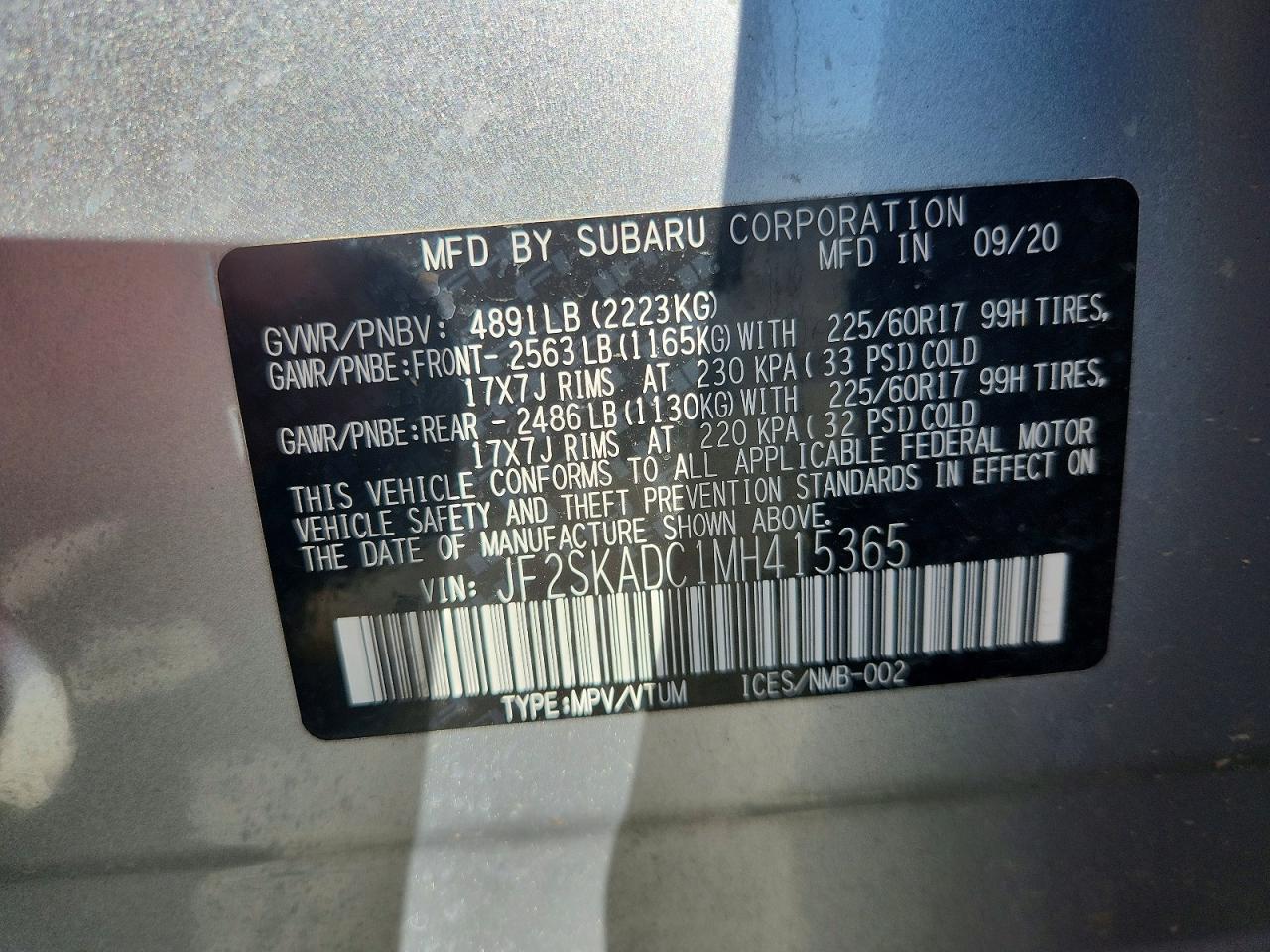 2021 Subaru Forester Серебряный vin: JF2SKADC1MH415365