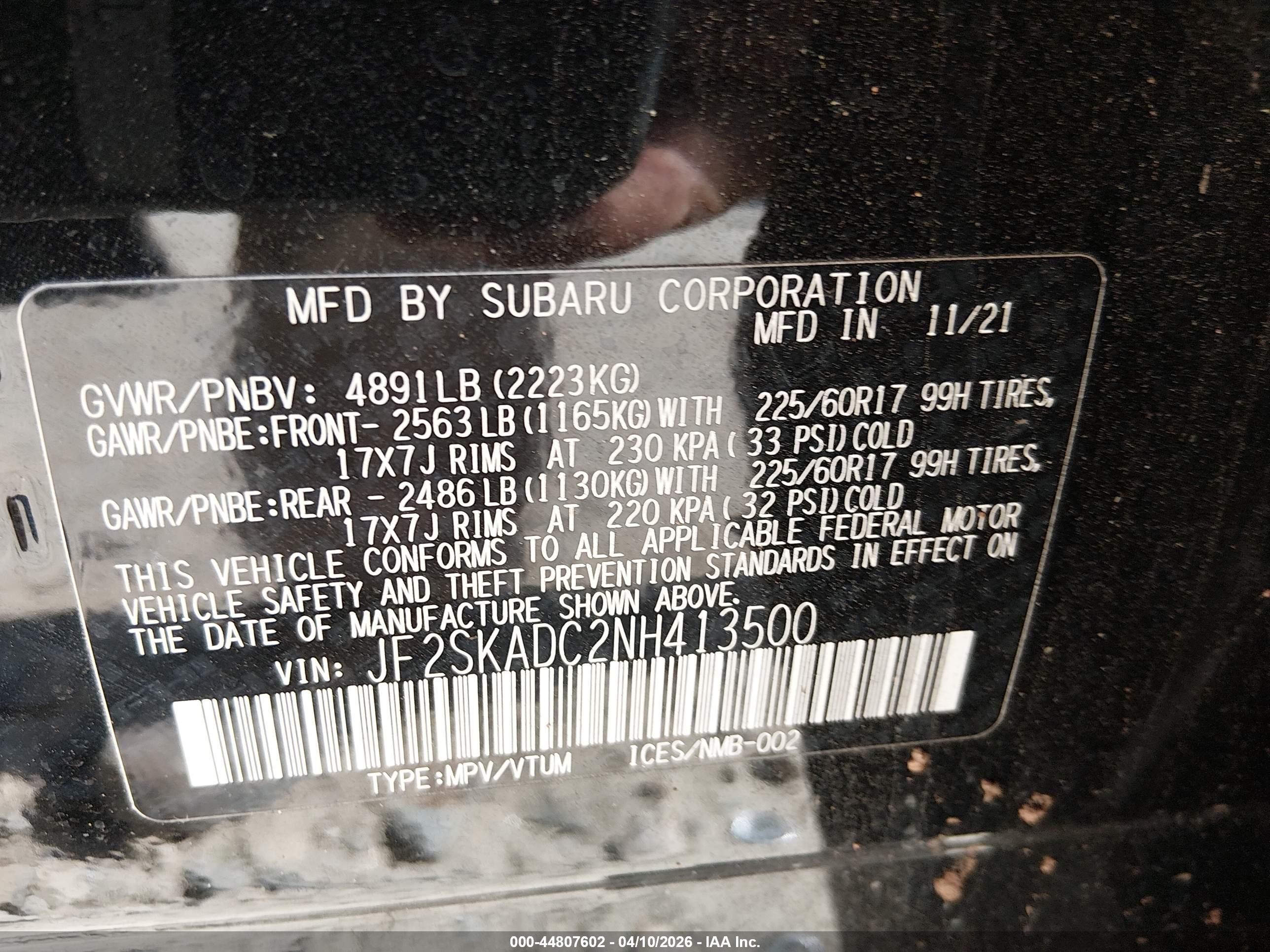 2022 Subaru Forester Premium Black vin: JF2SKADC2NH413500