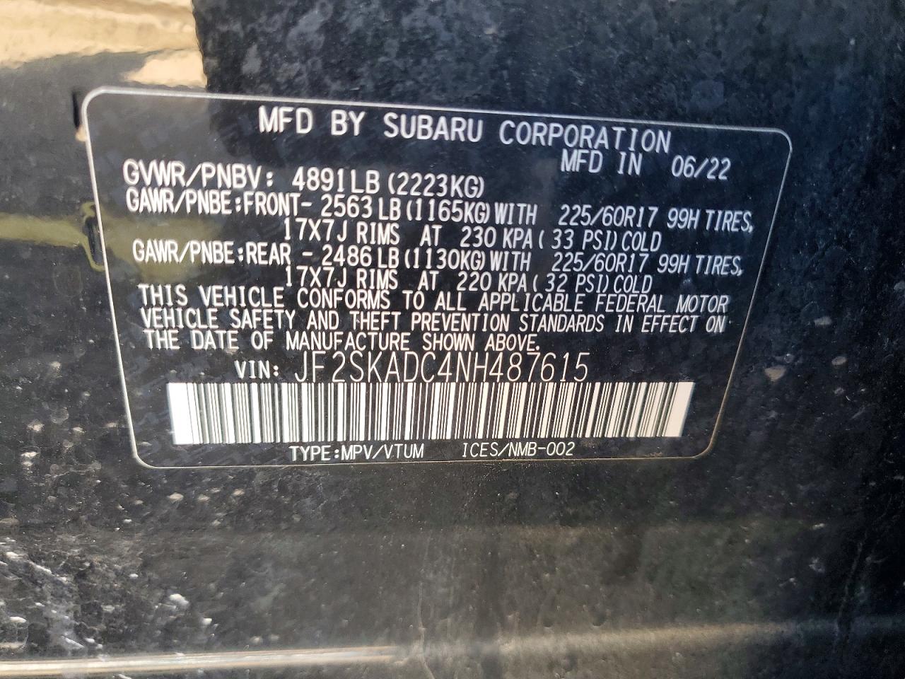 2022 Subaru Forester Premium Black vin: JF2SKADC4NH487615