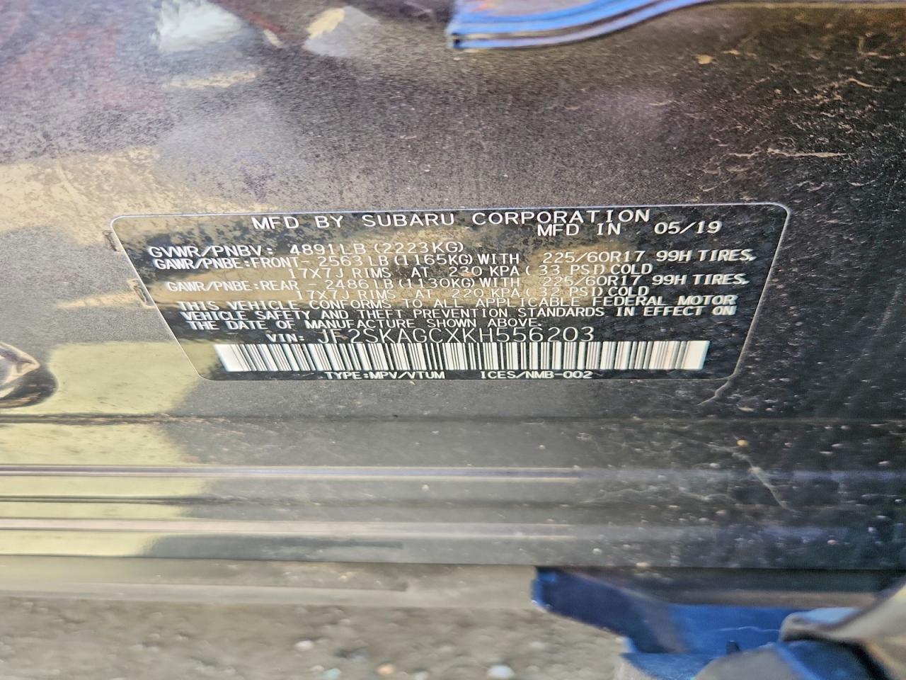 2019 Subaru Forester Premium Gray vin: JF2SKAGCXKH556203