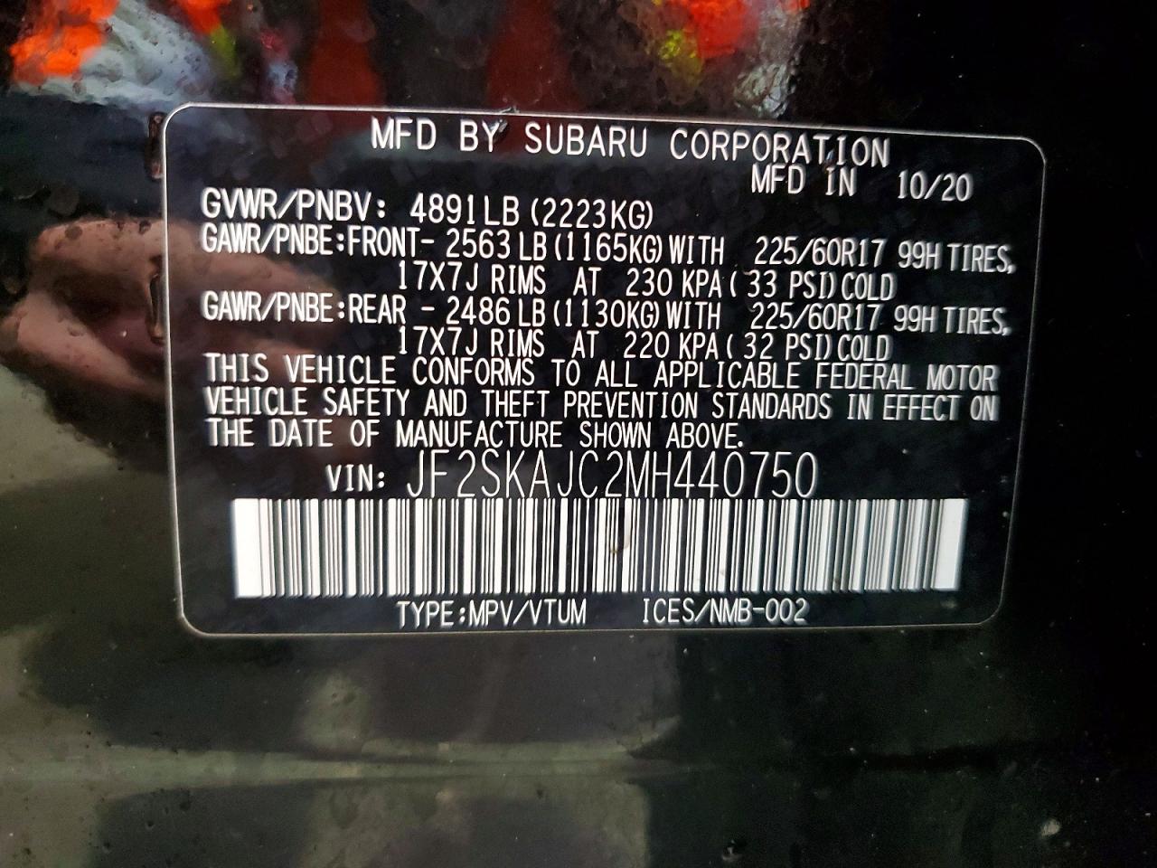 2021 Subaru Forester Premium Black vin: JF2SKAJC2MH440750