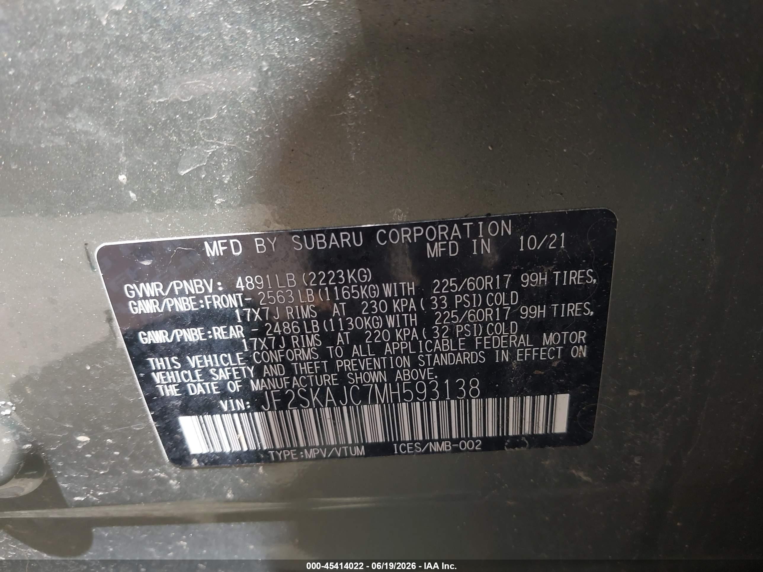 2021 Subaru Forester Premium Green vin: JF2SKAJC7MH593138