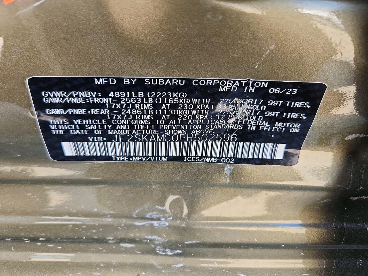 2023 Subaru Forester Wilderness Green vin: JF2SKAMC0PH502596